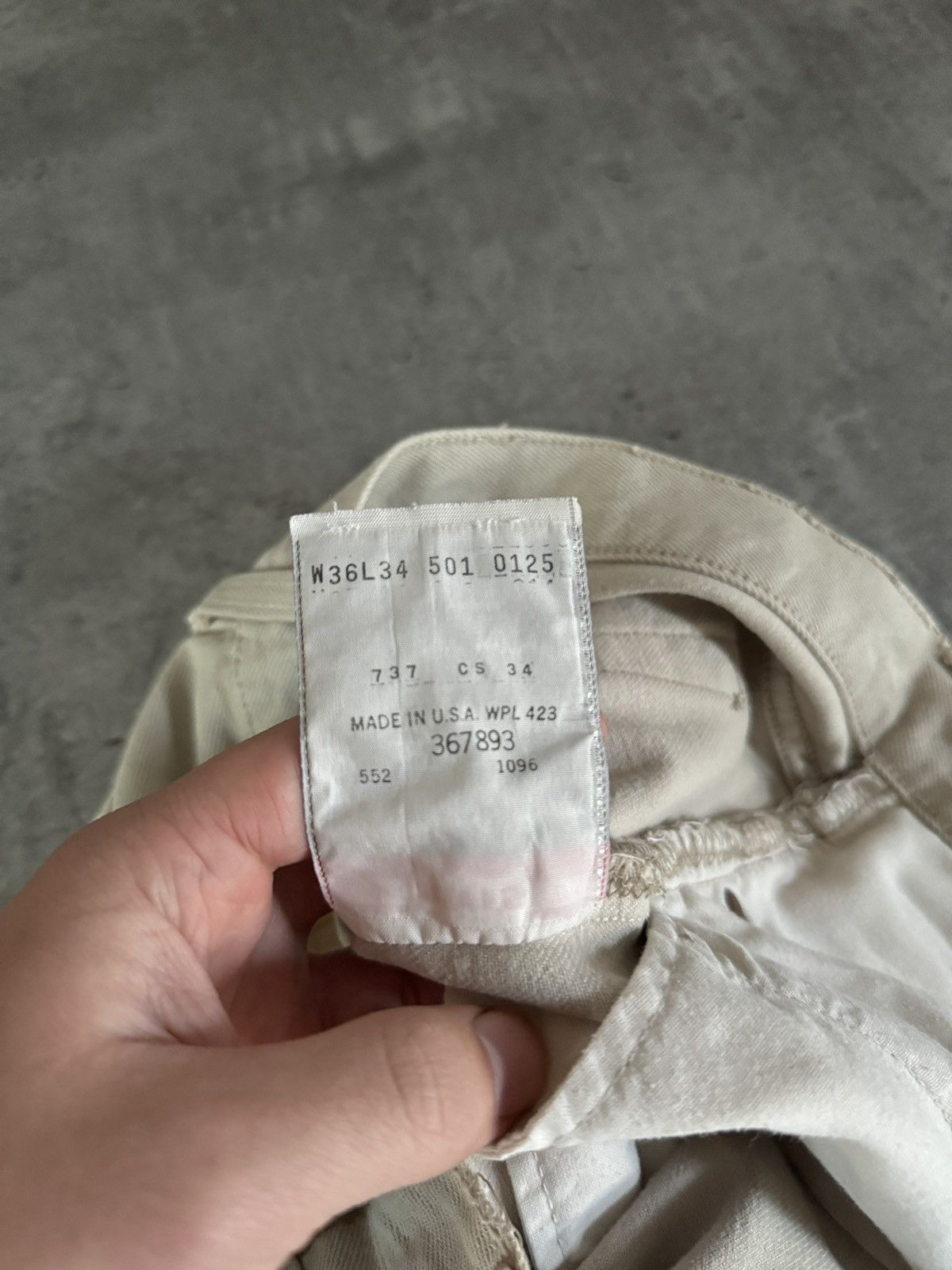 Levi's × Levi's Vintage Clothing × Vintage Levi’s 501 Baggy 90s Jeans Denim Rap Skate Y2K Beige Vintage Size US 36 / EU 52 - 8 Thumbnail