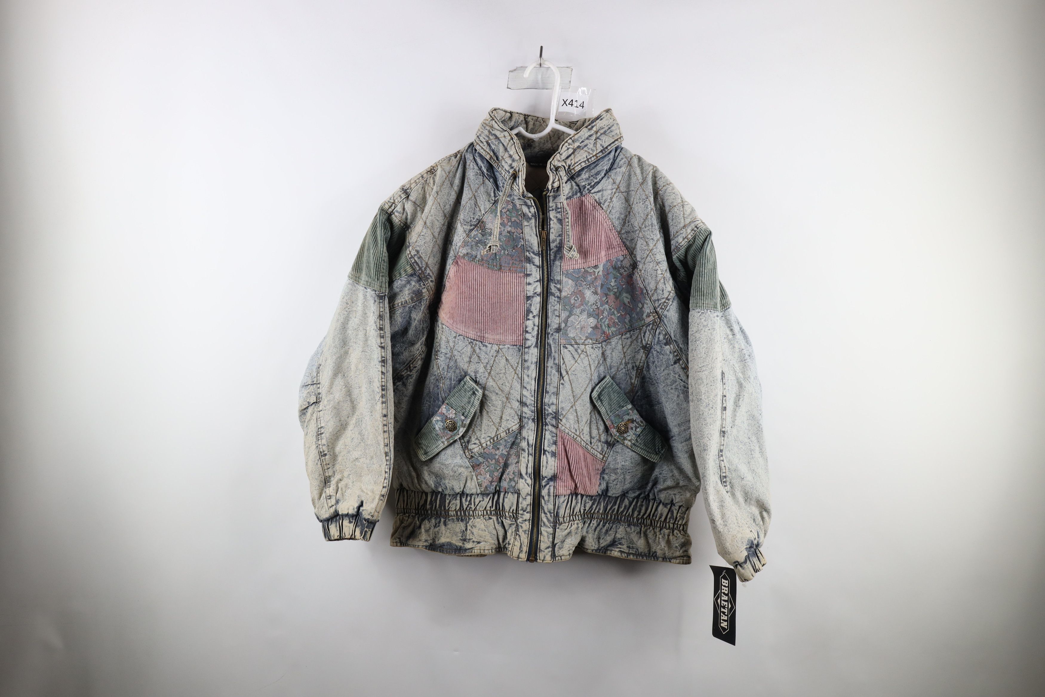 Deadstock Vintage 90s Streetwear Wash Puffer Bomber Jacket