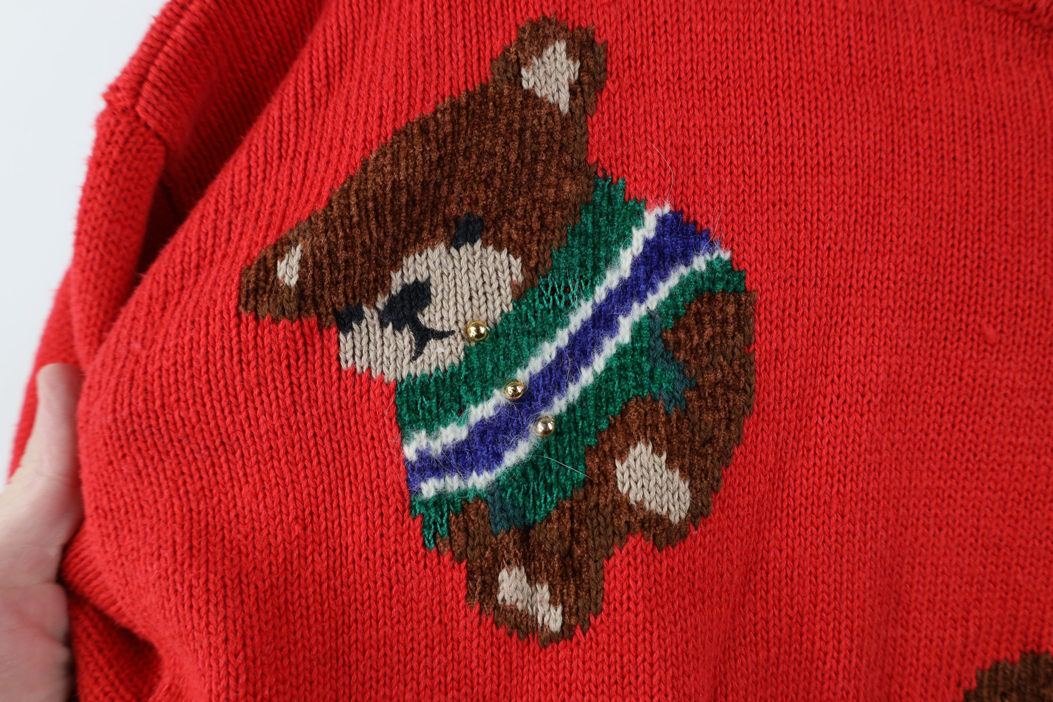 Vintage Vintage 90s Streetwear Christmas Bear Sweater Size S / US 4 / IT 40 - 6 Thumbnail