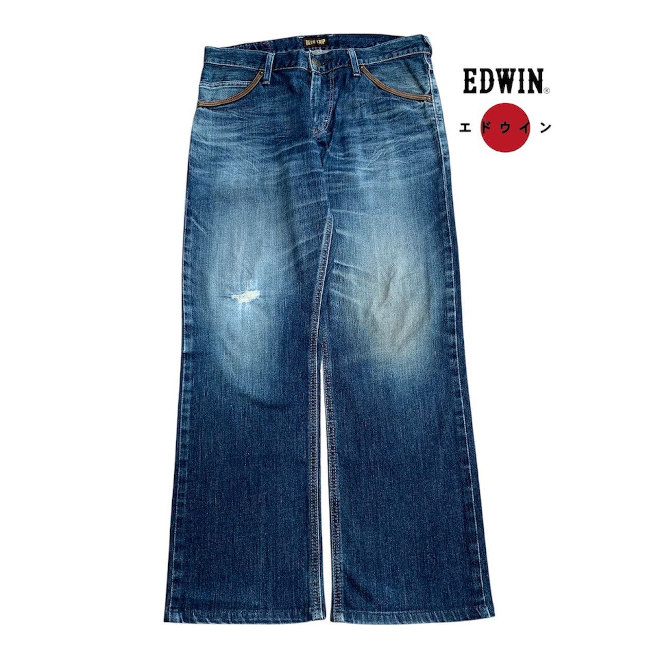 Edwin Vintage Edwin Tokyo Japan Blue Trip Denim Jeans W32 Size US 32 / EU 48 - 2 Thumbnail