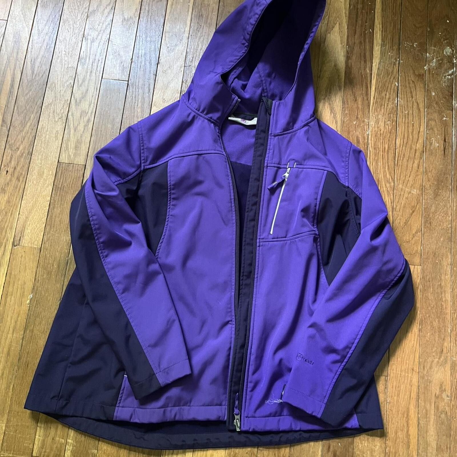 Other Free Tech Purple Hooded Utility Jacket Size XL / US 12-14 / IT 48-50 - 2 Thumbnail