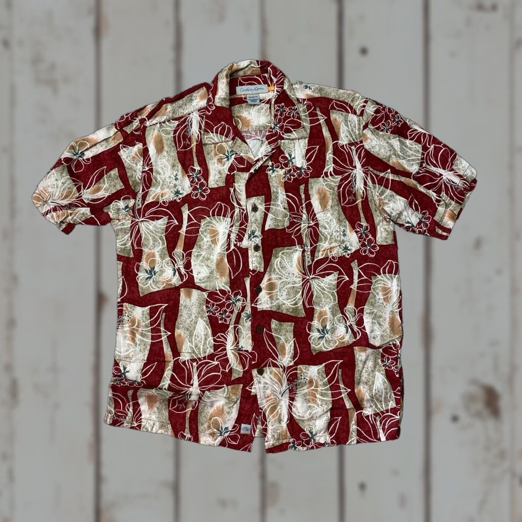 Quiksilver VINTAGE Quiksilver Button-Down Shirt Men L Red Floral Hawaiian Short Sleeve Casual Cotton Size US L / EU 52-54 / 3 - 1 Thumbnail