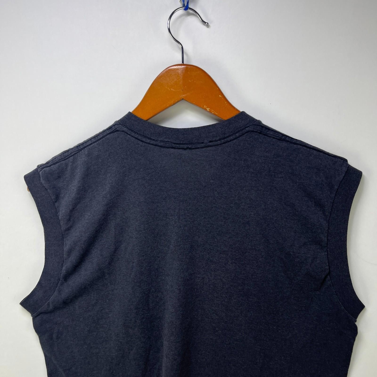Fruit Of The Loom Vintage 90s Sun Faded Blank Black Sleeveless Shirt M L Size US M / EU 48-50 / 2 - 8 Thumbnail