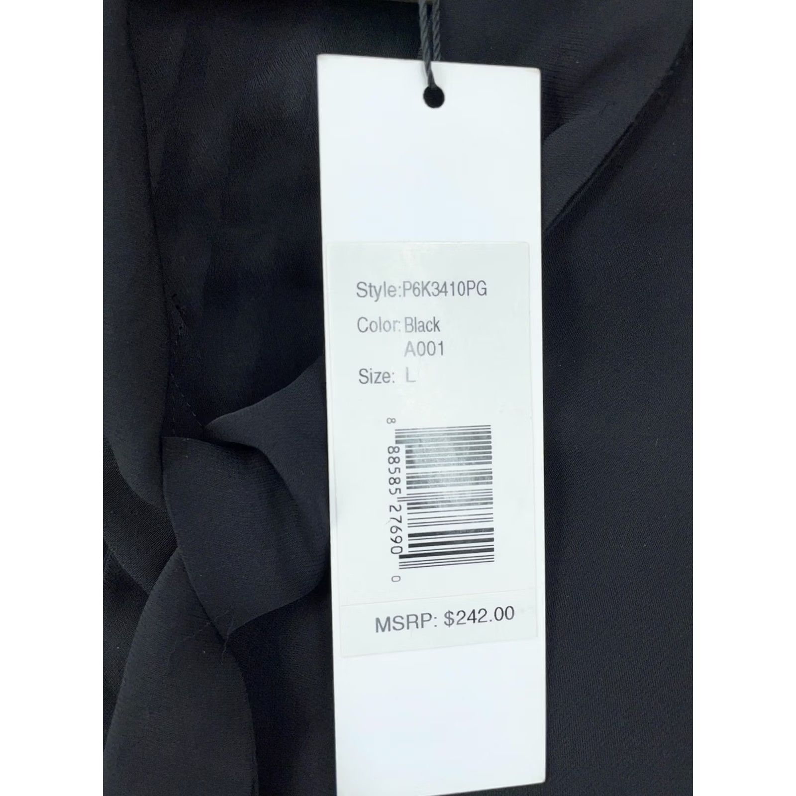 Parker Parker Blouse Top Women's L Black Sleeveless Pleated Back Dressy Tie Neck V-Neck Pullover Casual Travel Size L / US 10 / IT 46 - 6 Thumbnail