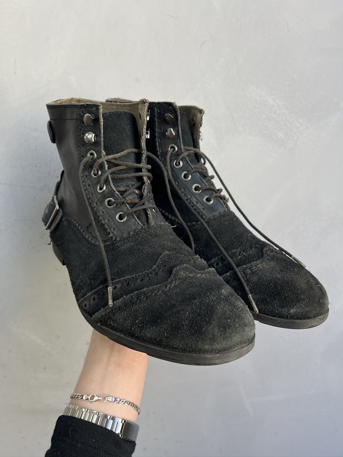 Replay Avant Garde y2k Hedi slimane style leather boots 90s archive Size US 10 / EU 43 - 1 Thumbnail