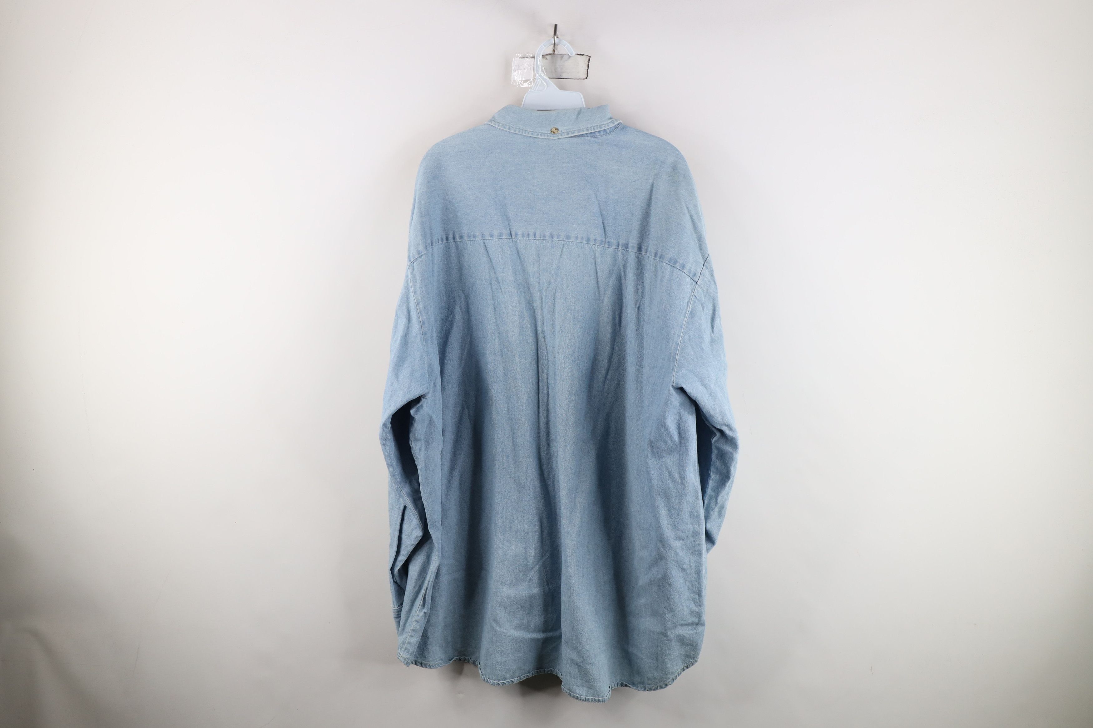 Vintage Vintage 90s Streetwear Equestrian Denim Button Down Shirt Size US XXL / EU 58 / 5 - 12 Thumbnail