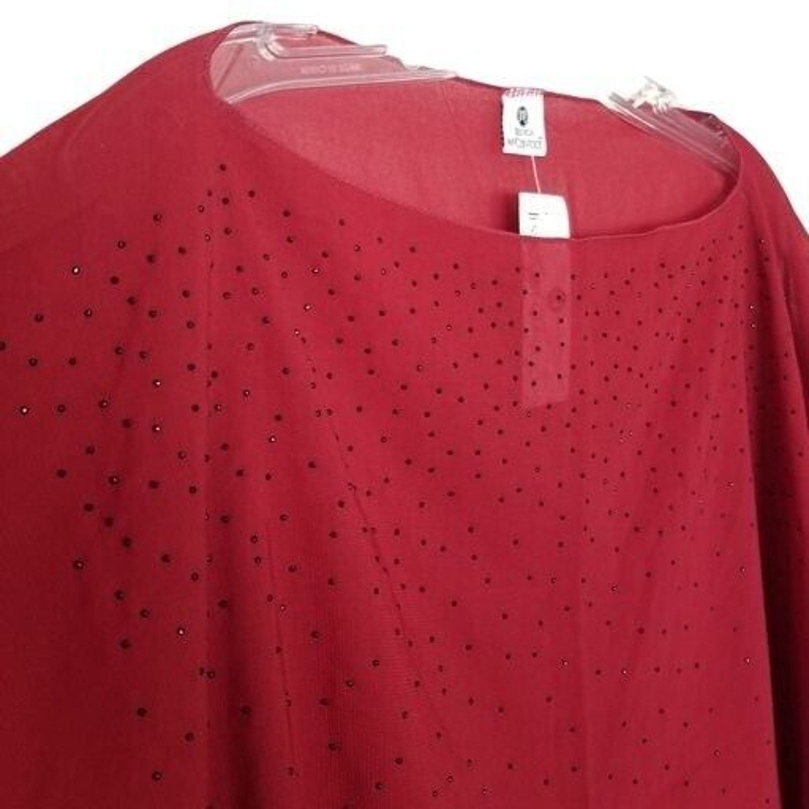Jessica McClintock Jessica McClintock Womens Sheer Studded Top OS Holiday Size ONE SIZE - 5 Thumbnail