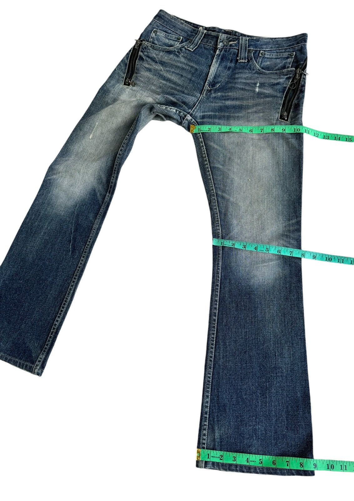 semanticdesign ⚡️⚡️Vintage Semantic Design Distressed Super Flare Jeans Size US 33 - 18 Thumbnail