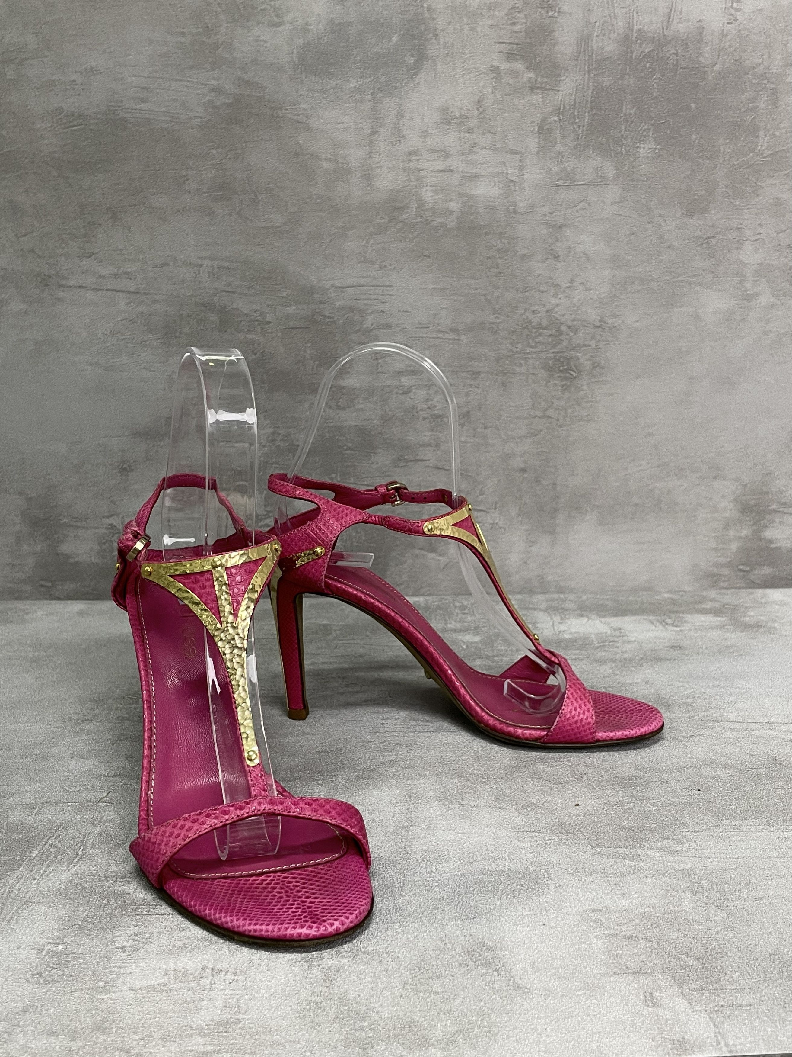 Sergio Rossi Sergio Rossi Hot Pink 90mm Open Toes Heels Size US 5.5 / IT 35.5 - 3 Thumbnail