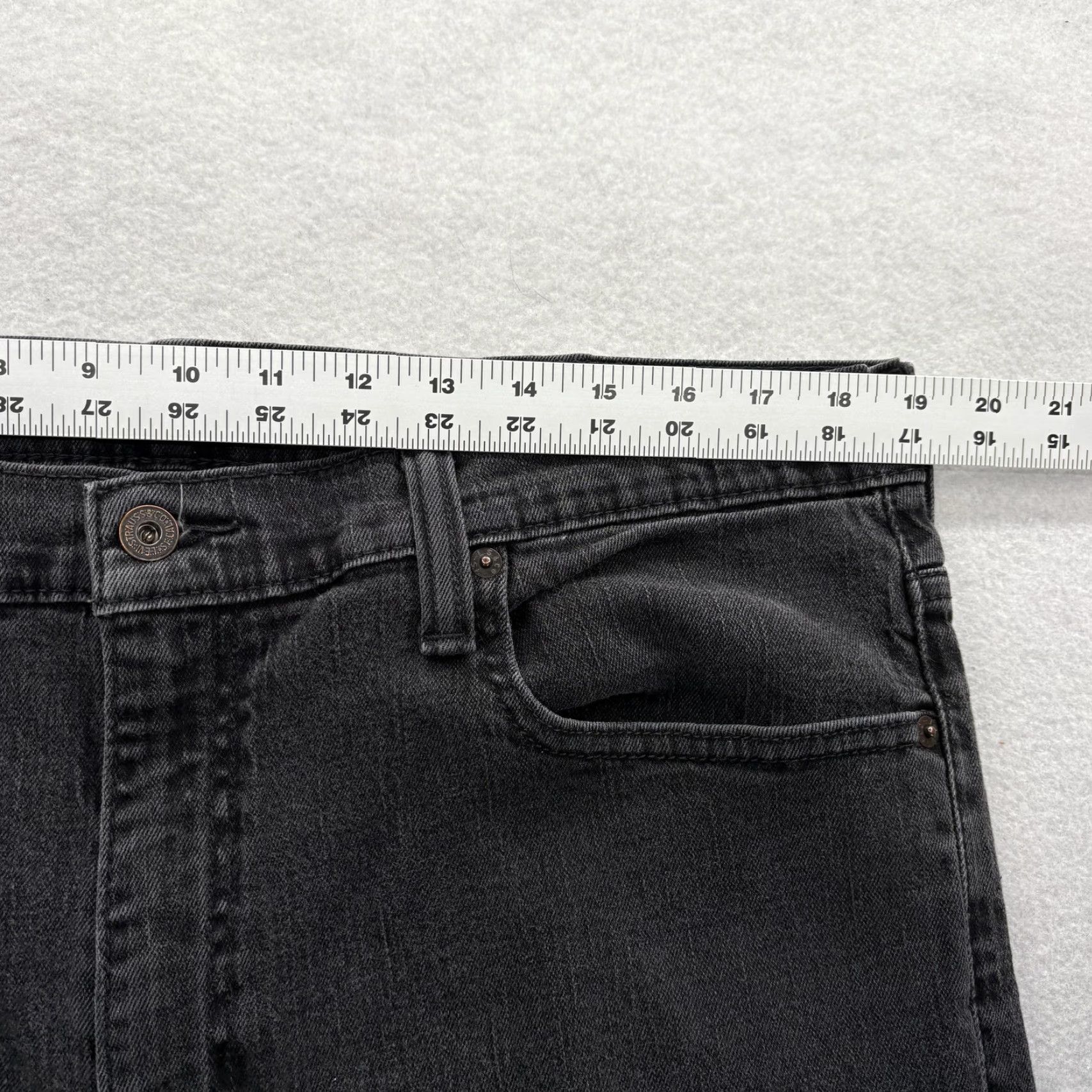 Levi's VINTAGE Levis 521 Slim Taper Jeans Mens 38x30 Gray Charcoal Wash 5-Pocket Denim Stretch Cotton Blend Jeans Mens W38 L30 Size US 38 / EU 54 - 5 Thumbnail
