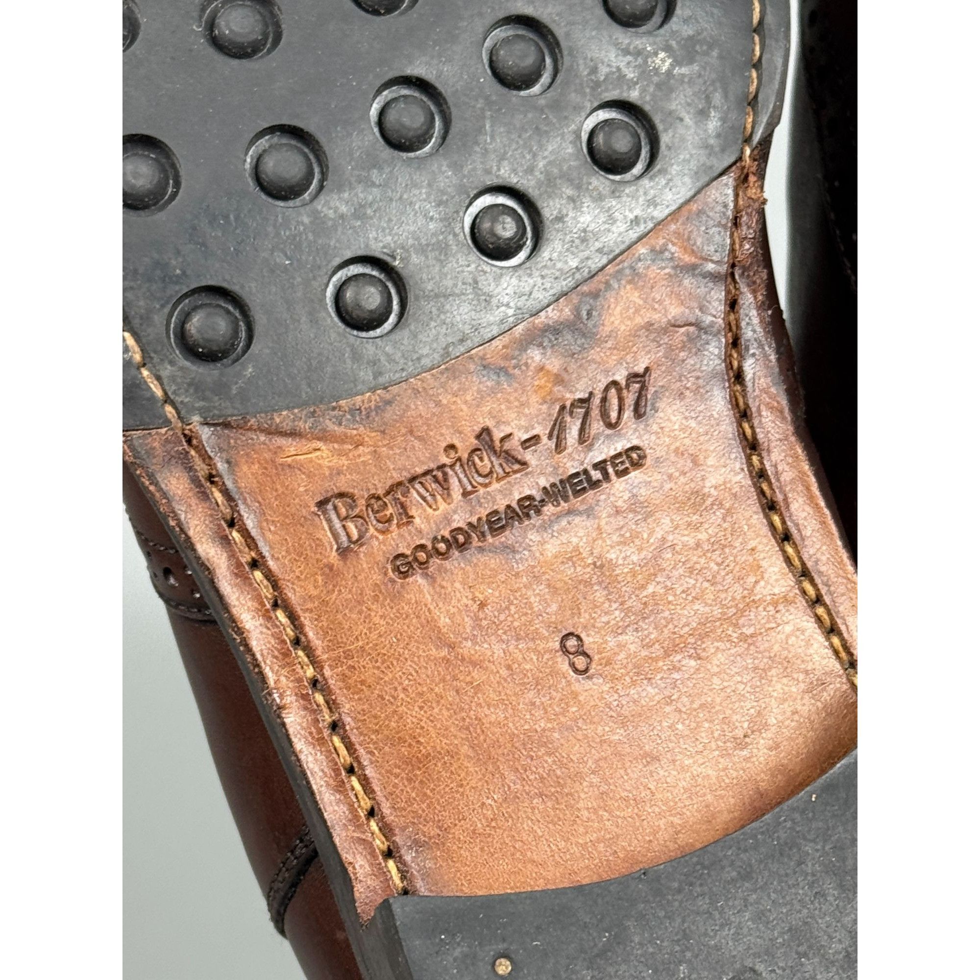Berwick 1707 Berwick-1707 Brown Leather Square Toe Chelsea Boots (Y1173) Size US 9 / EU 42 - 9 Thumbnail