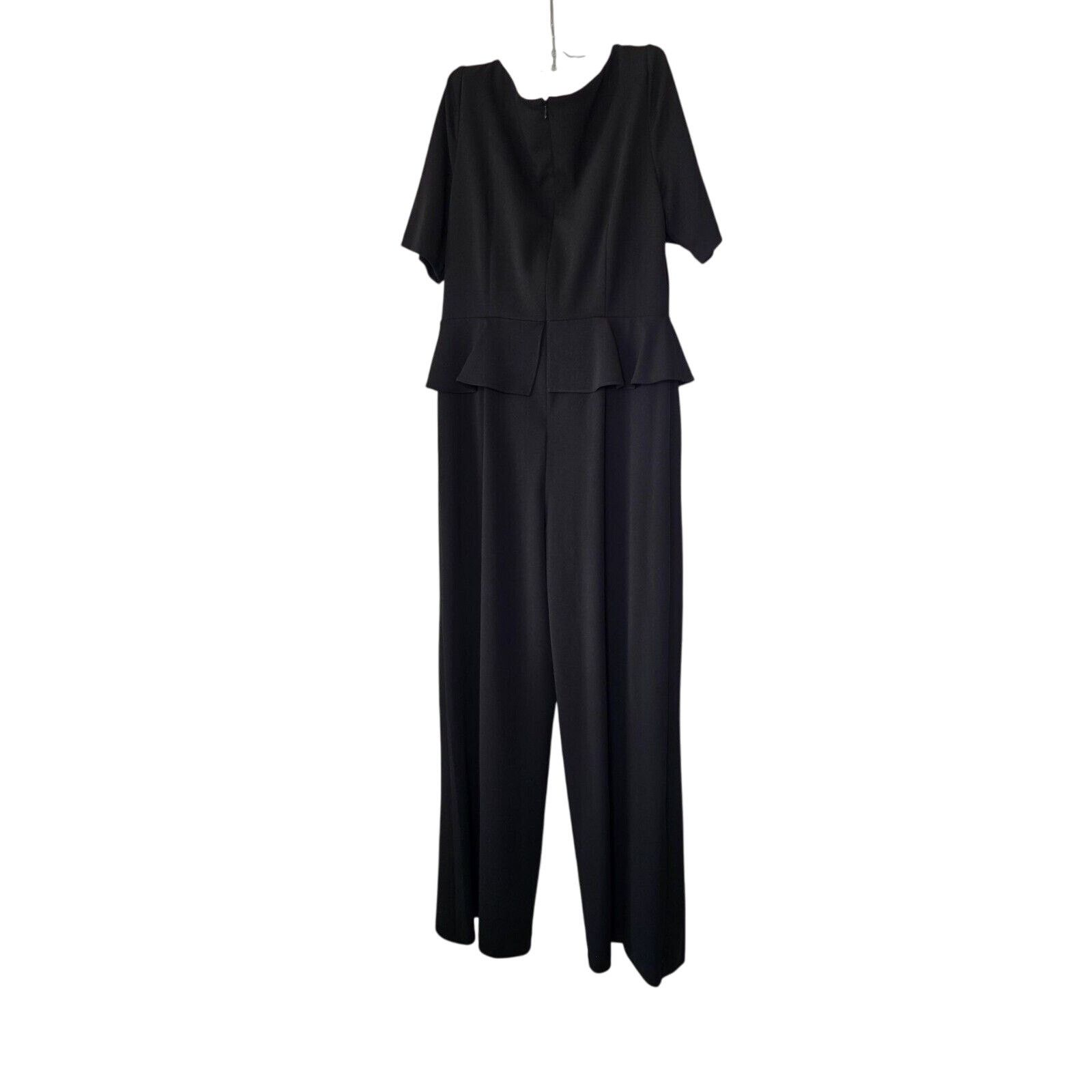Adrianna Papell ADRIANNA PAPELL Womens Black Gathered Jumpsuit Size 42" / US 20 - 15 Thumbnail