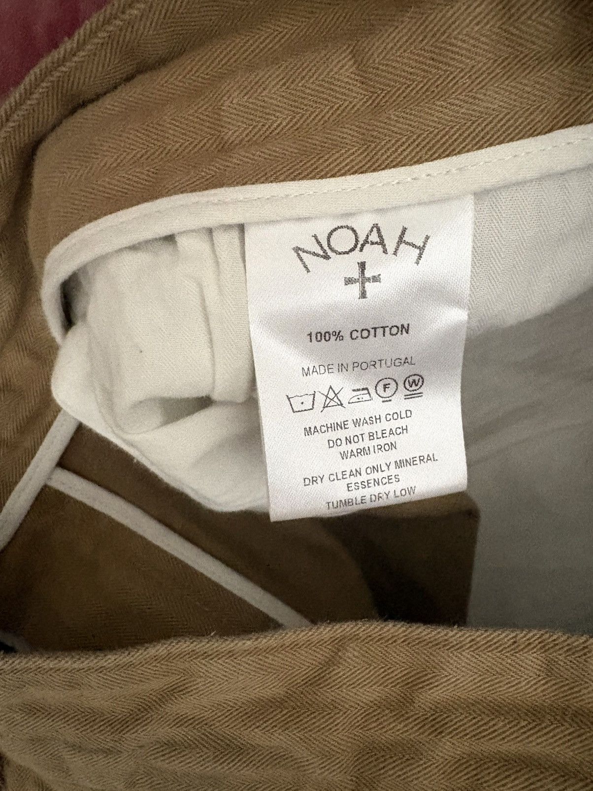 Noah Noah Double-Pleat Herringbone Pant Kahki Beige sz 34 Size US 34 / EU 50 - 5 Thumbnail