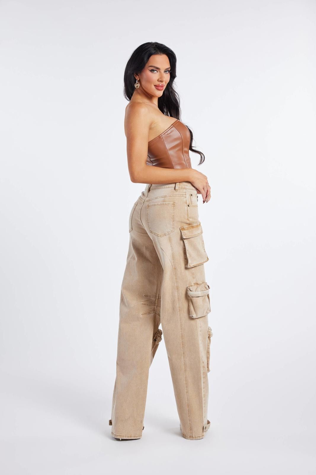 Other Light Washed Cargo Jeans by WFFS Size 32" / US 10 / IT 46 - 10 Thumbnail