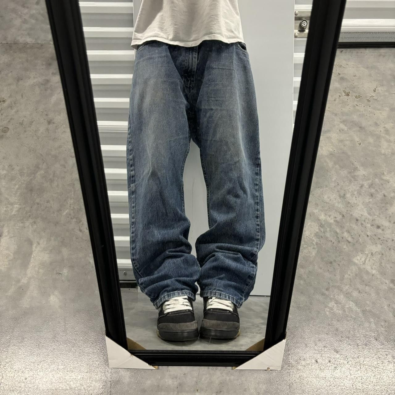 Japanese Brand × Vintage Crazy Vintage Y2K/2000s Grunge Faded Dark Wash Denim Jeans! Size US 38 / EU 54 - 1 Thumbnail