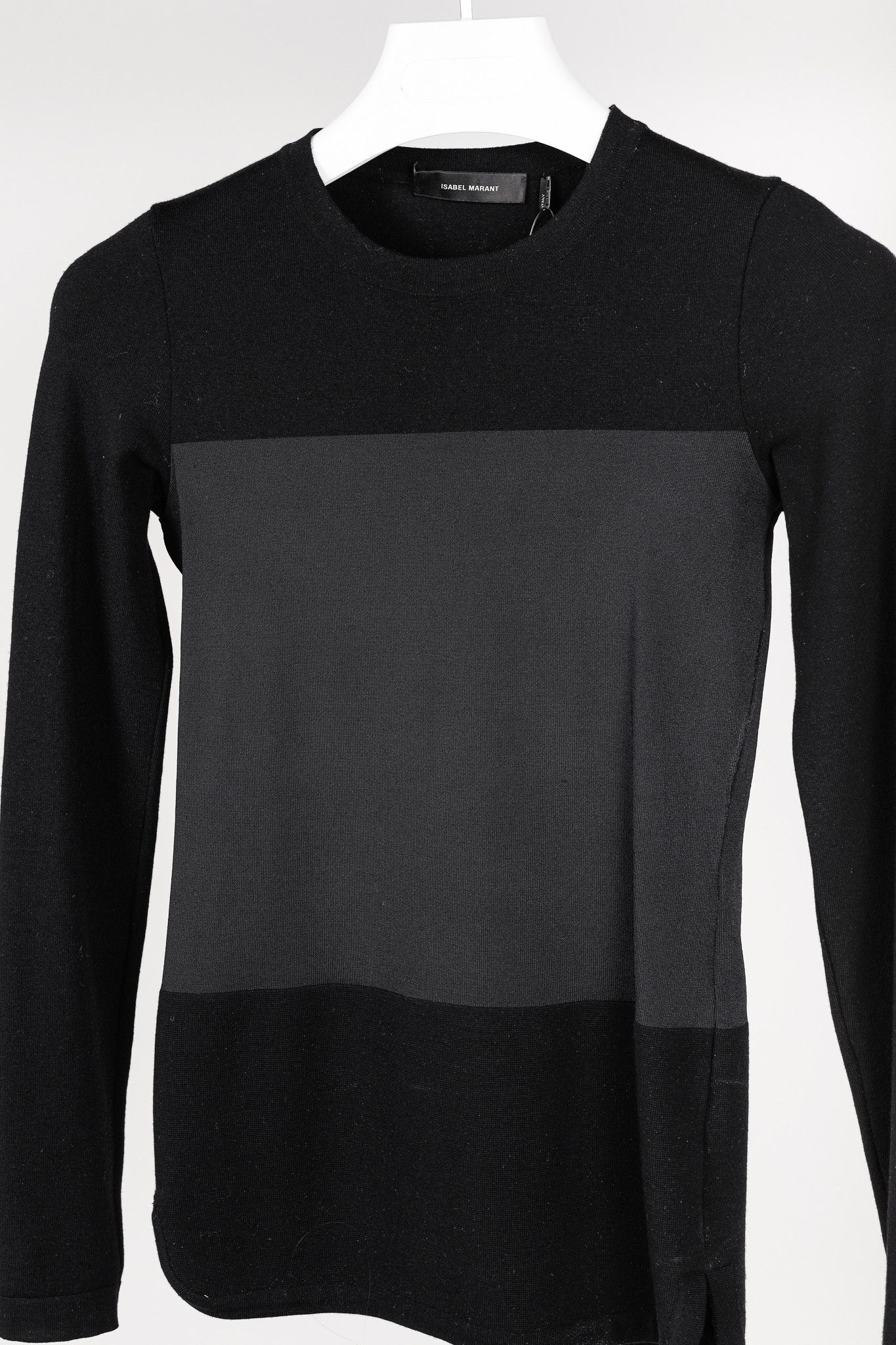 Isabel Marant Isabel Marant Black & Midnight Colorblock Wool-Blend Sweater Size XS / US 0-2 / IT 36-38 - 3 Thumbnail