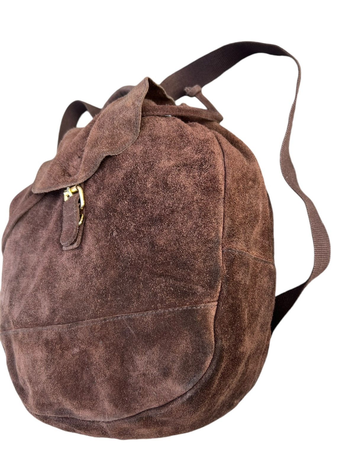 Leather Vintage 90s VIA DEMIZON Japan Suede Leather Backpack Bag Size ONE SIZE - 7 Thumbnail
