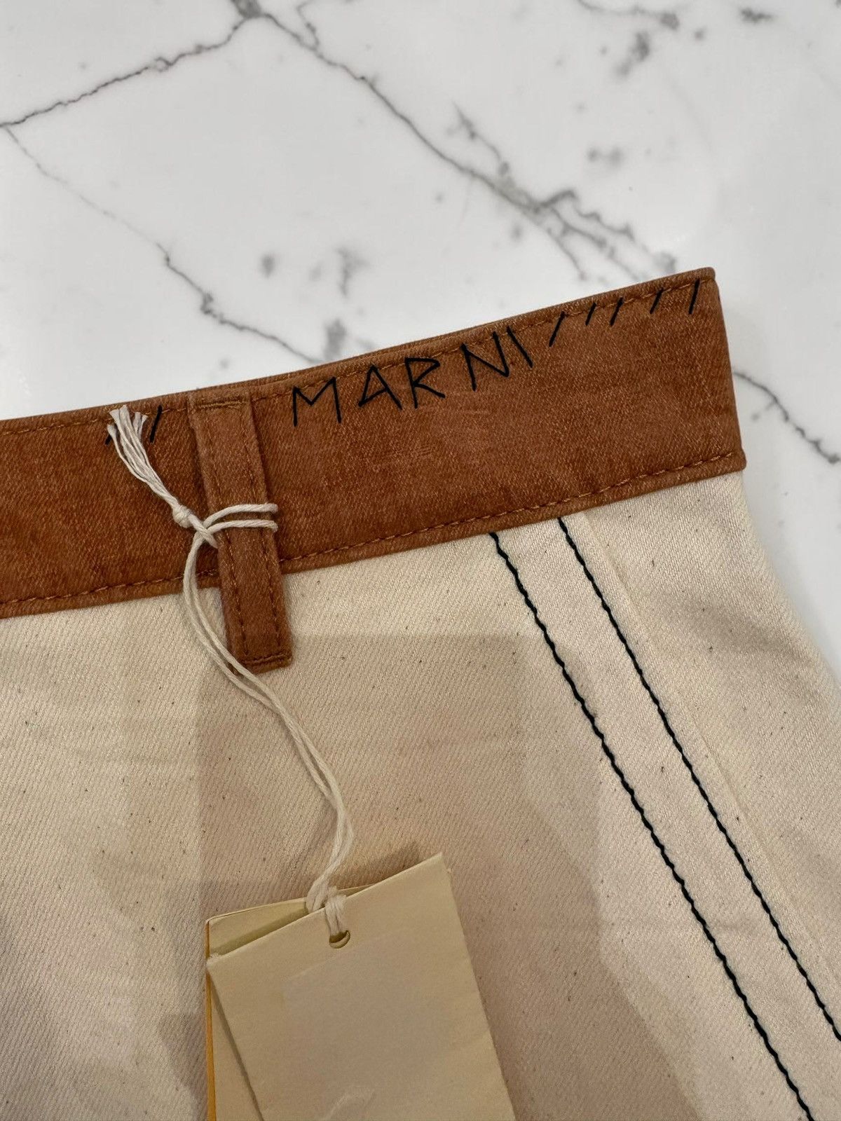 Marni marni ss24 canvas a-line skirt (snow) Size 30" / US 8 / IT 44 - 3 Thumbnail