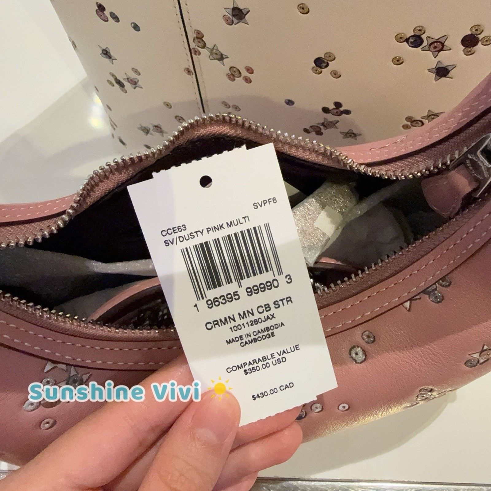 Coach NWT Coach Carmen Mini Crossbody Bag Star CCE63 DUSTY PINK Size ONE SIZE - 5 Thumbnail