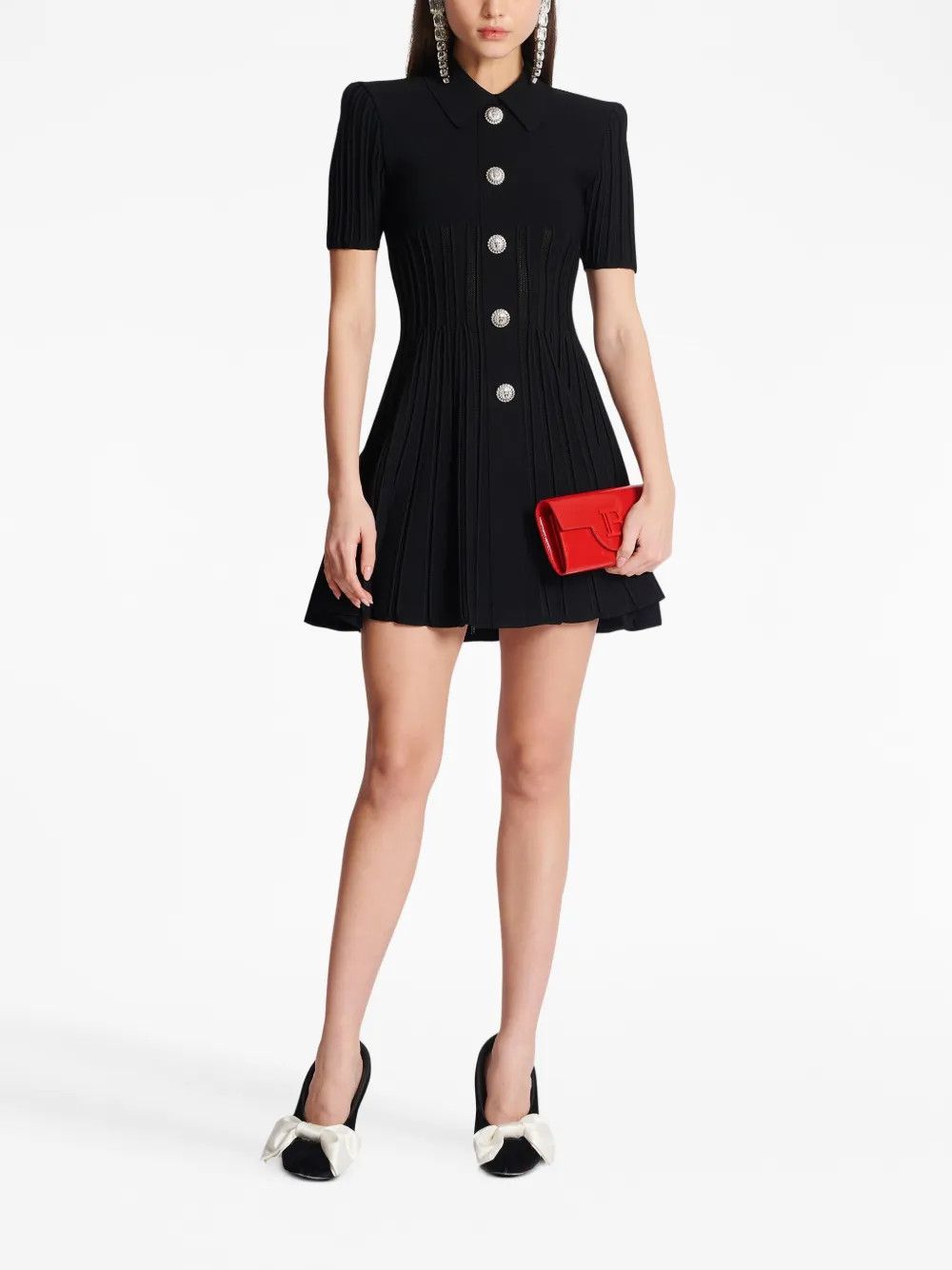 Balmain o1y0525 Mini Dress in Black Size M / US 6-8 / IT 42-44 - 8 Thumbnail