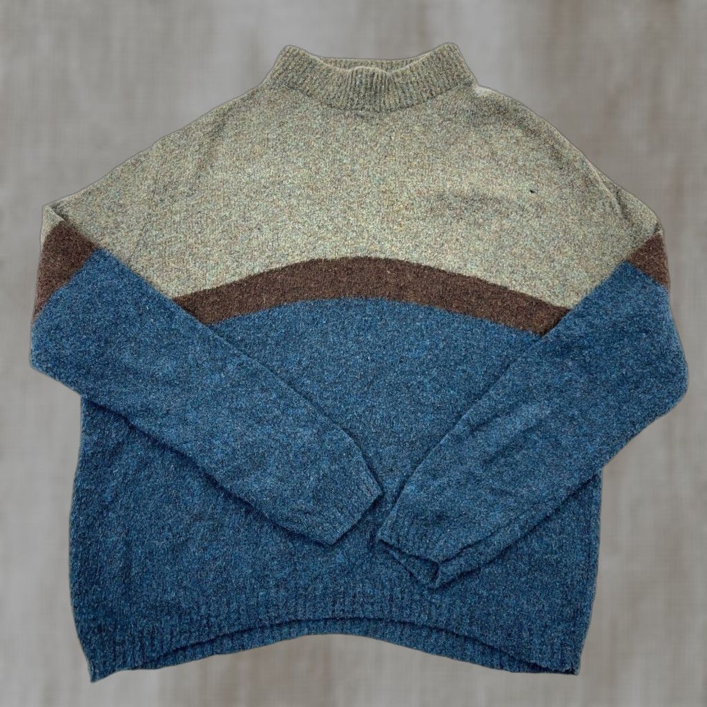 Lands' End Lands' End Men's XL Sweater Pullover Blue Green Wool Turtleneck Casual All Seasons Size US XL / EU 56 / 4 - 1 Thumbnail