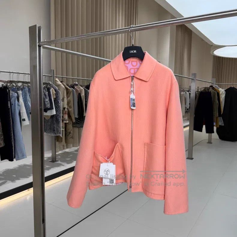 Hermes Hermes Warm Orange Pig Nose Printed Double Sided Cashmere Size S / US 4 / IT 40 - 3 Thumbnail
