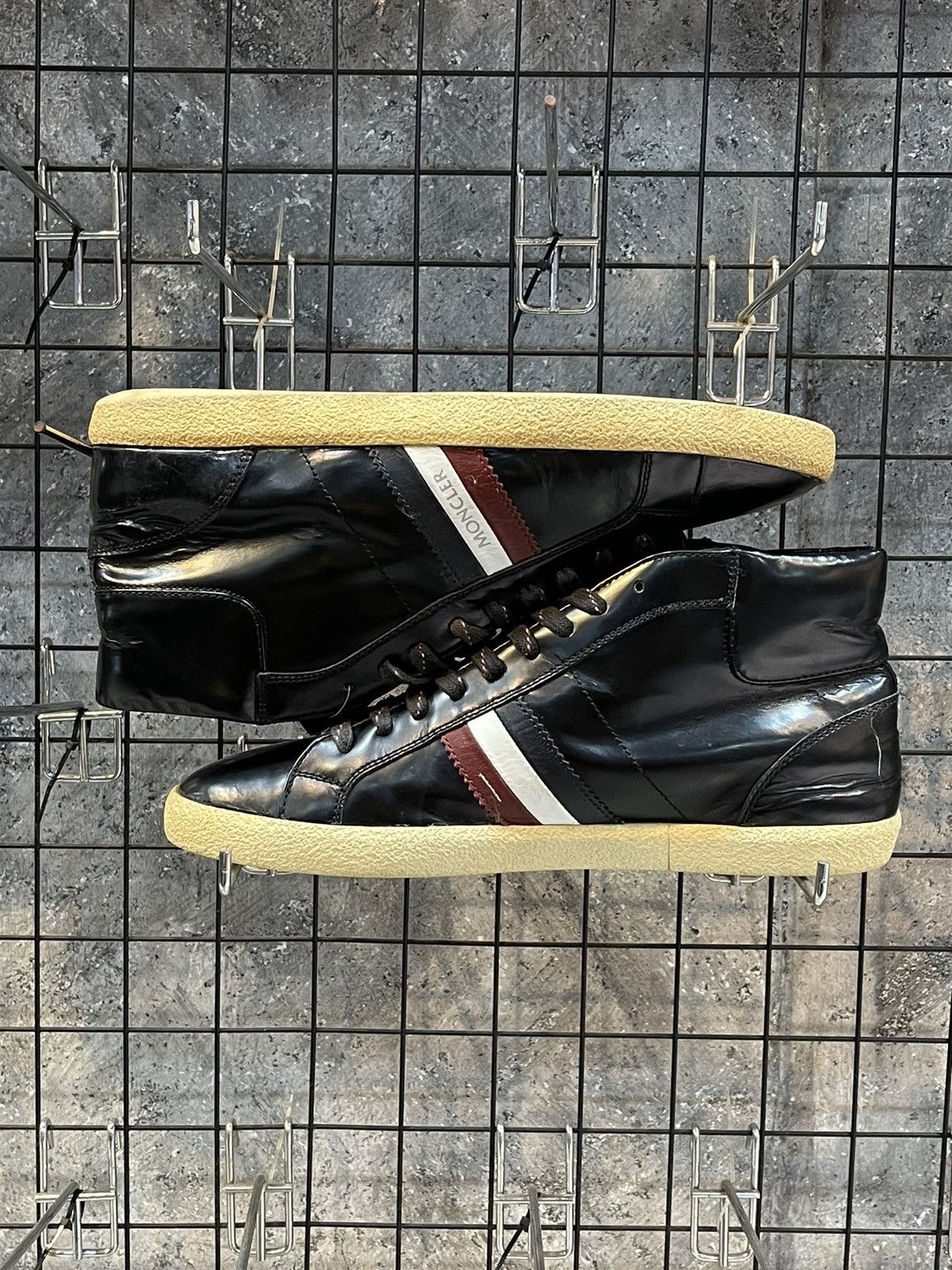 Moncler Moncler Monaco Vintage Black Leather Sneakers “Size 43” Size US 9 / EU 42 - 3 Thumbnail