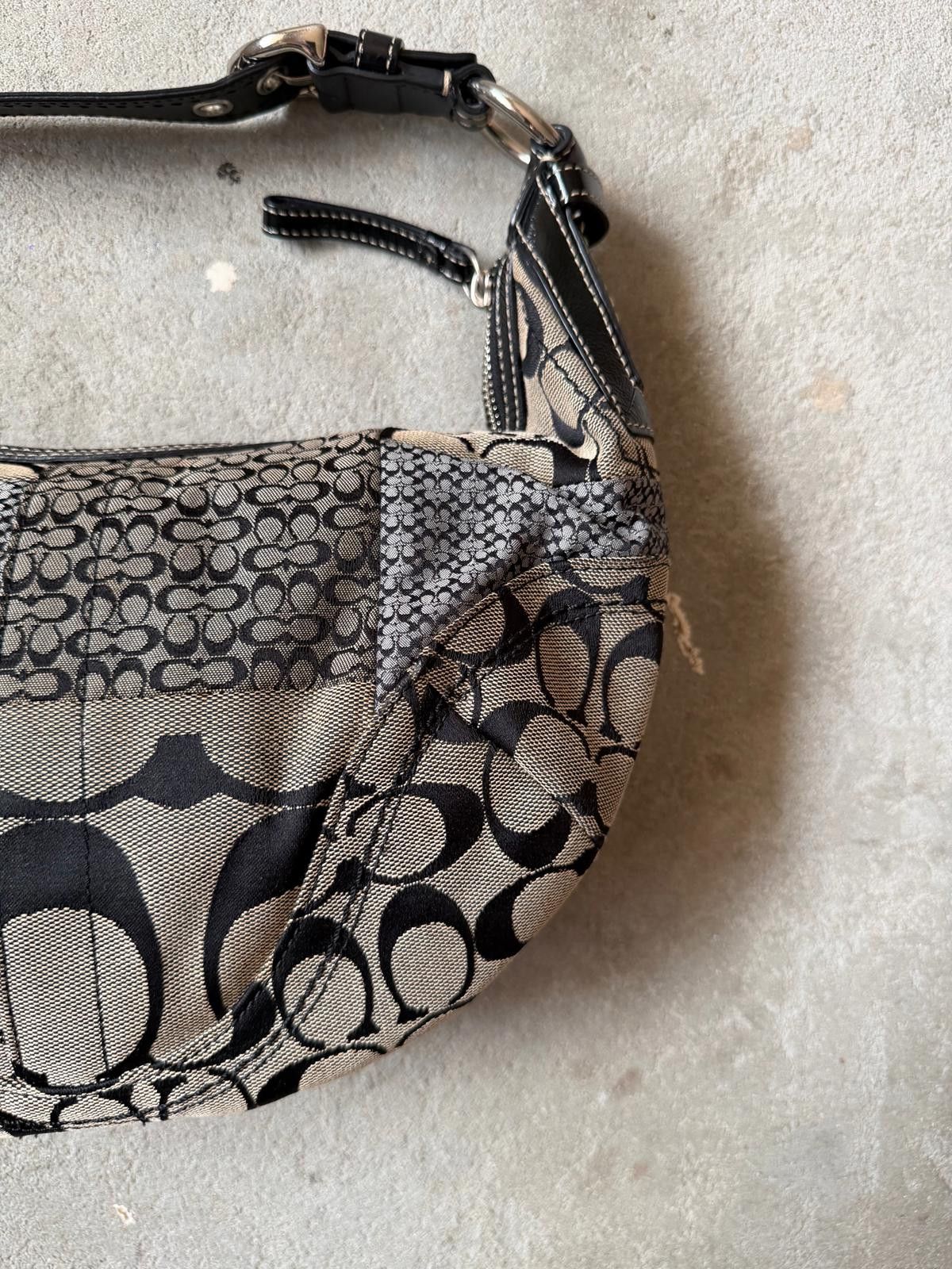 Coach Coach Signature Soho Patchwork Shoulder Bag Grey/Black Size ONE SIZE - 7 Thumbnail