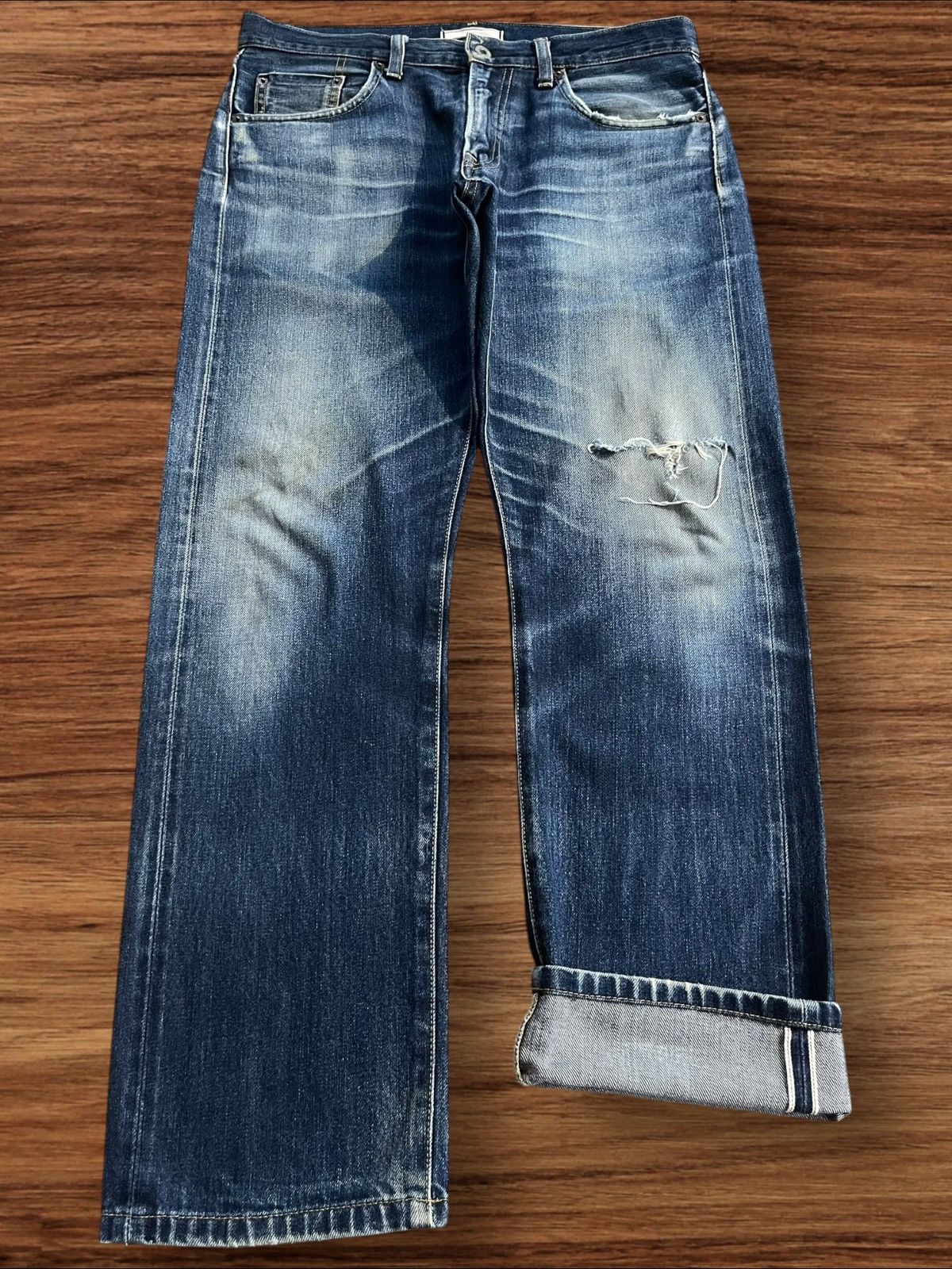 Undercover × Uniqlo Vintage Japanese Brand Blue Washed Distressed Redline Jeans Size US 32 / EU 48 - 1 Thumbnail