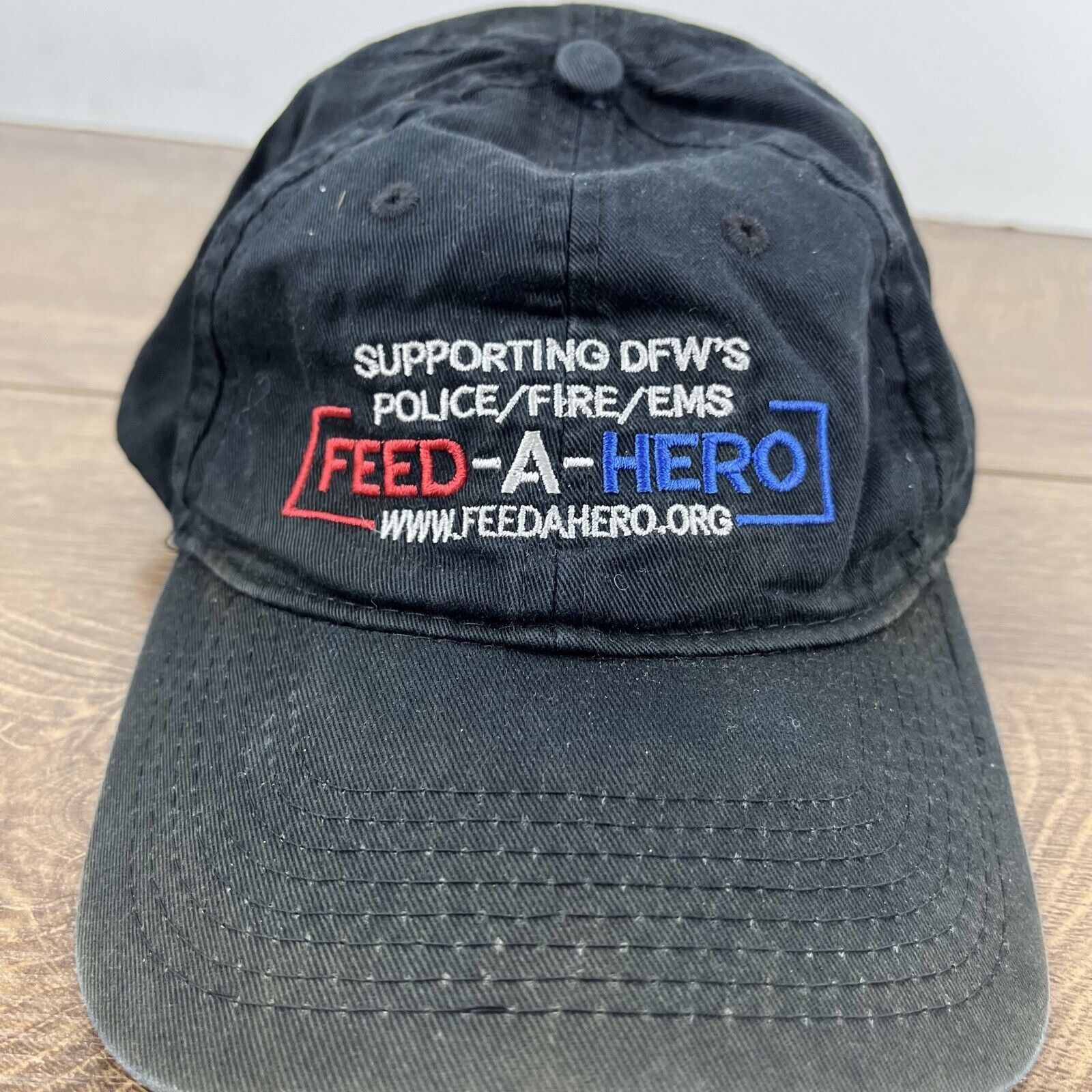 Other Feed A Hero Hat DFW Black Cap Adjustable Hat Black Adult Fit Size ONE SIZE - 6 Thumbnail