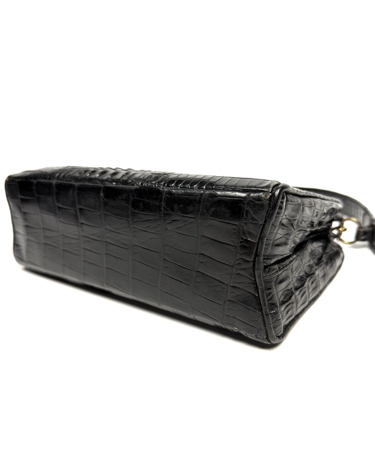 Vintage 1950-60s Genuine Crocodile Hornback Frame Top Handbag Exotic Size ONE SIZE - 8 Thumbnail