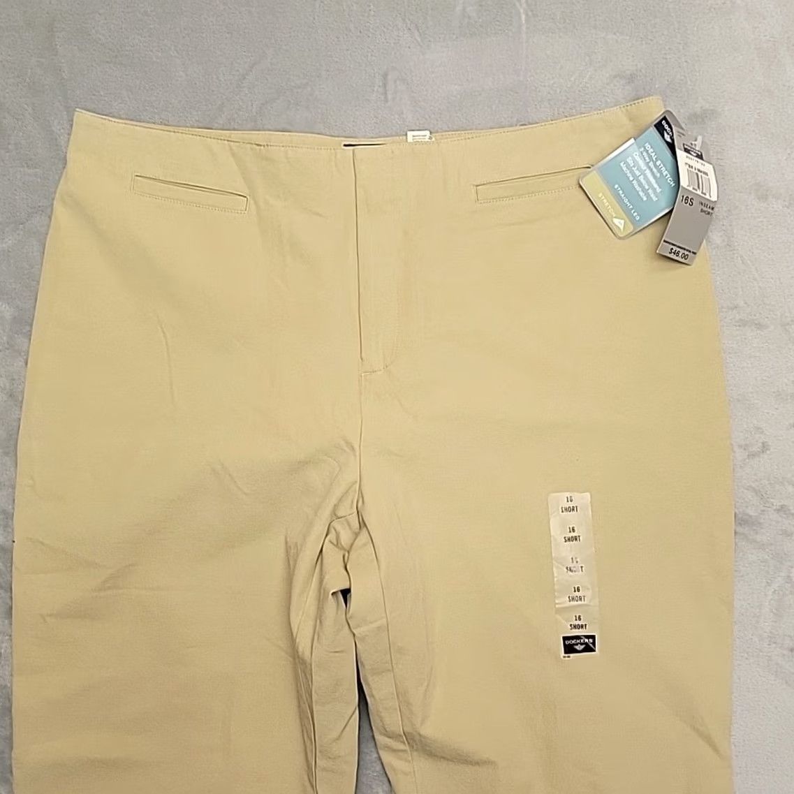 Dockers VINTAGE Dockers Pants Womens 16P Beige Flat Front Straight Leg Casual Stretch Chino Pockets Zip Cotton Blend 16P Womens Boys? Size 38" / US 16 / IT 52 - 2 Thumbnail
