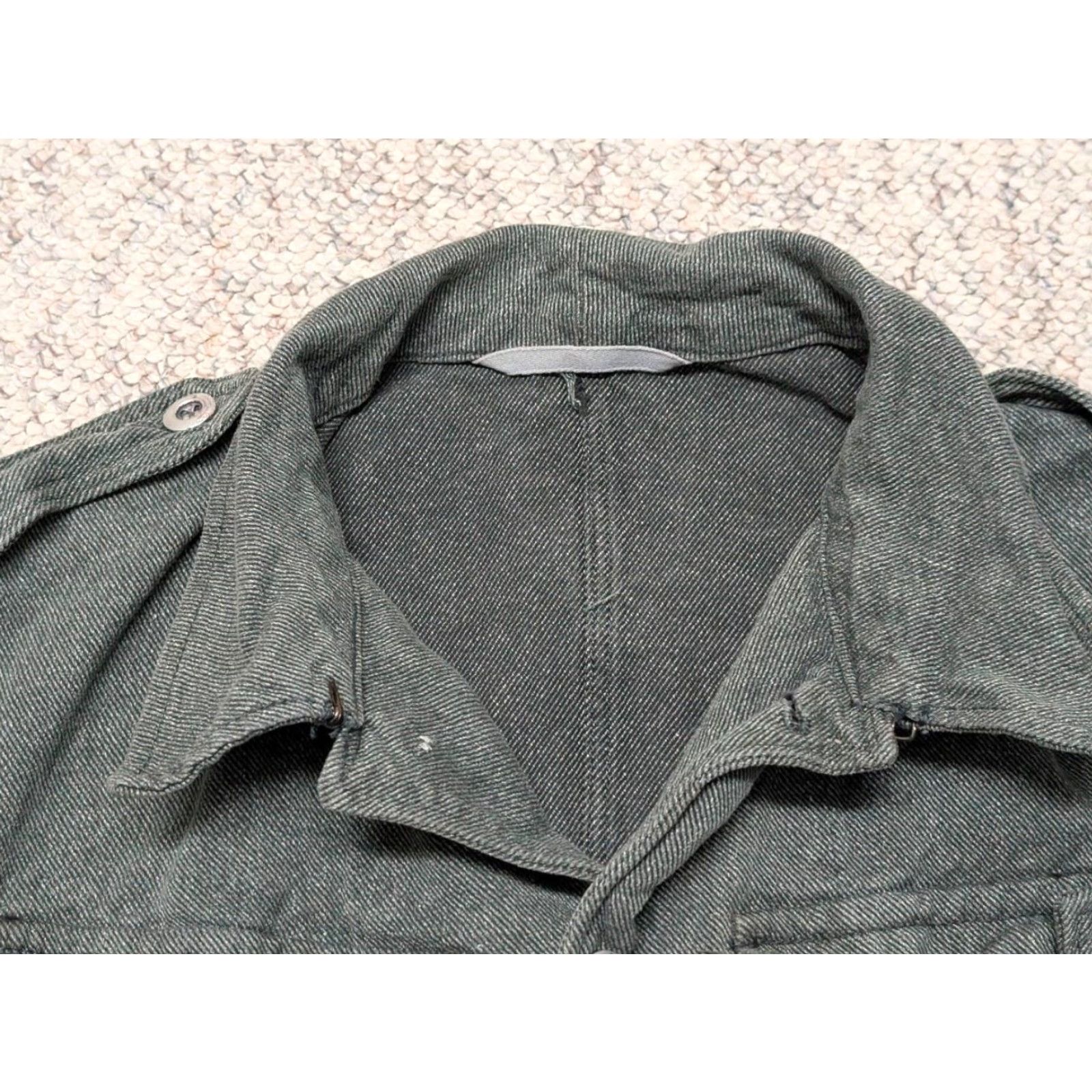 Denime VINTAGE denim shirt jacket Men 38 green motorcycle jacket denim patent WWII army Swiss 38 90s? Size US S / EU 44-46 / 1 - 6 Thumbnail
