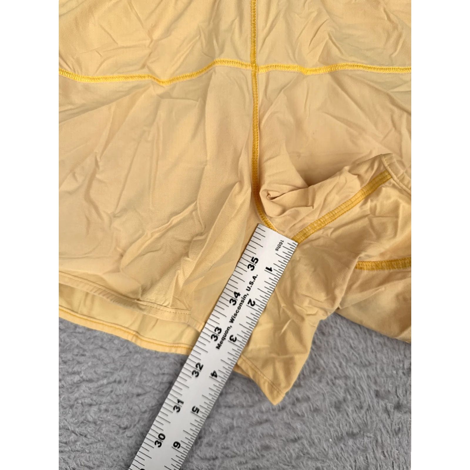 Lululemon Lululemon Shorts Womens 6 Yellow Striped Waist Running 3 Inseam Lined Athletic Size 28" / US 6 / IT 42 - 6 Thumbnail