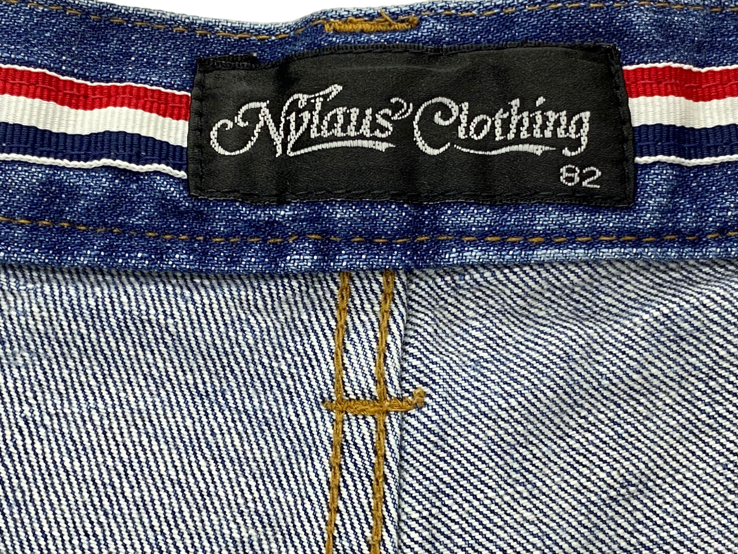 Japanese Brand Nylaus Distressed Buckle Back Denim Goth Punk Jeans Size US 31 - 12 Thumbnail
