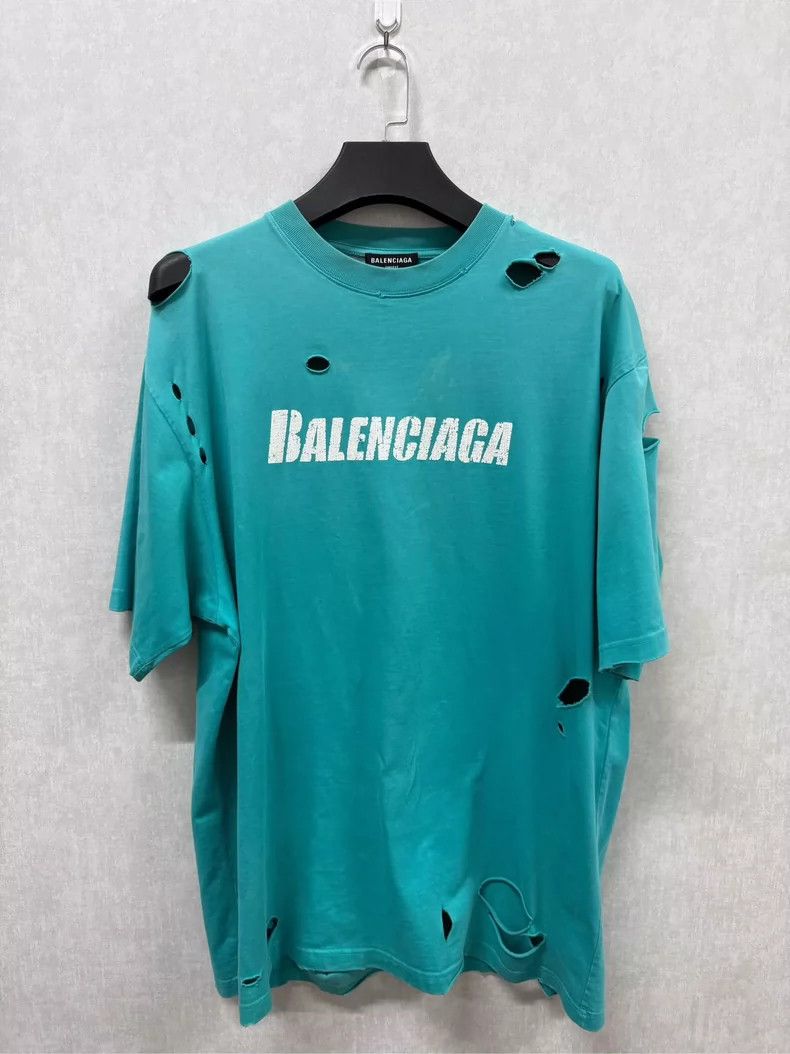 Balenciaga Balenciaga Lake Green Big Hole Short Sleeve Size US XS / EU 42 / 0 - 1 Thumbnail