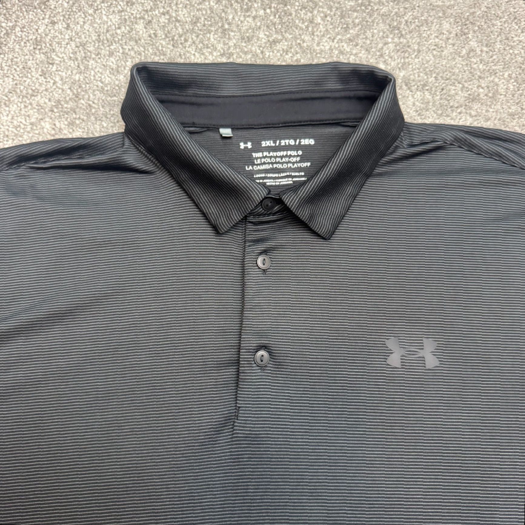 Under Armour Under Armour Shirt 2XL Gray Striped The Playoff Loose Fit Polo Performance Mens Size US XXL / EU 58 / 5 - 3 Thumbnail