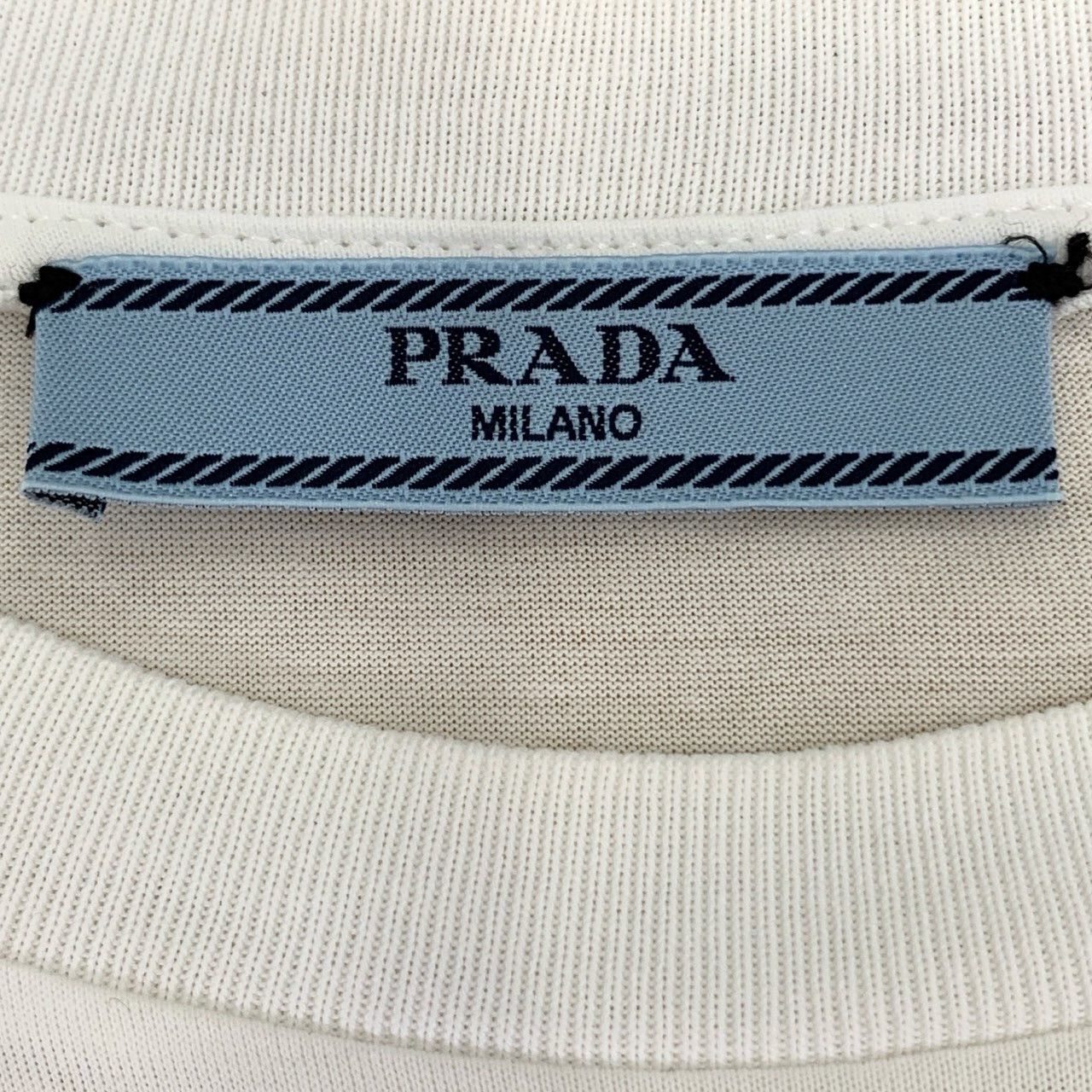Prada Prada White Logo Pocket Cotton T-Shirt M Size US M / EU 48-50 / 2 - 2 Thumbnail