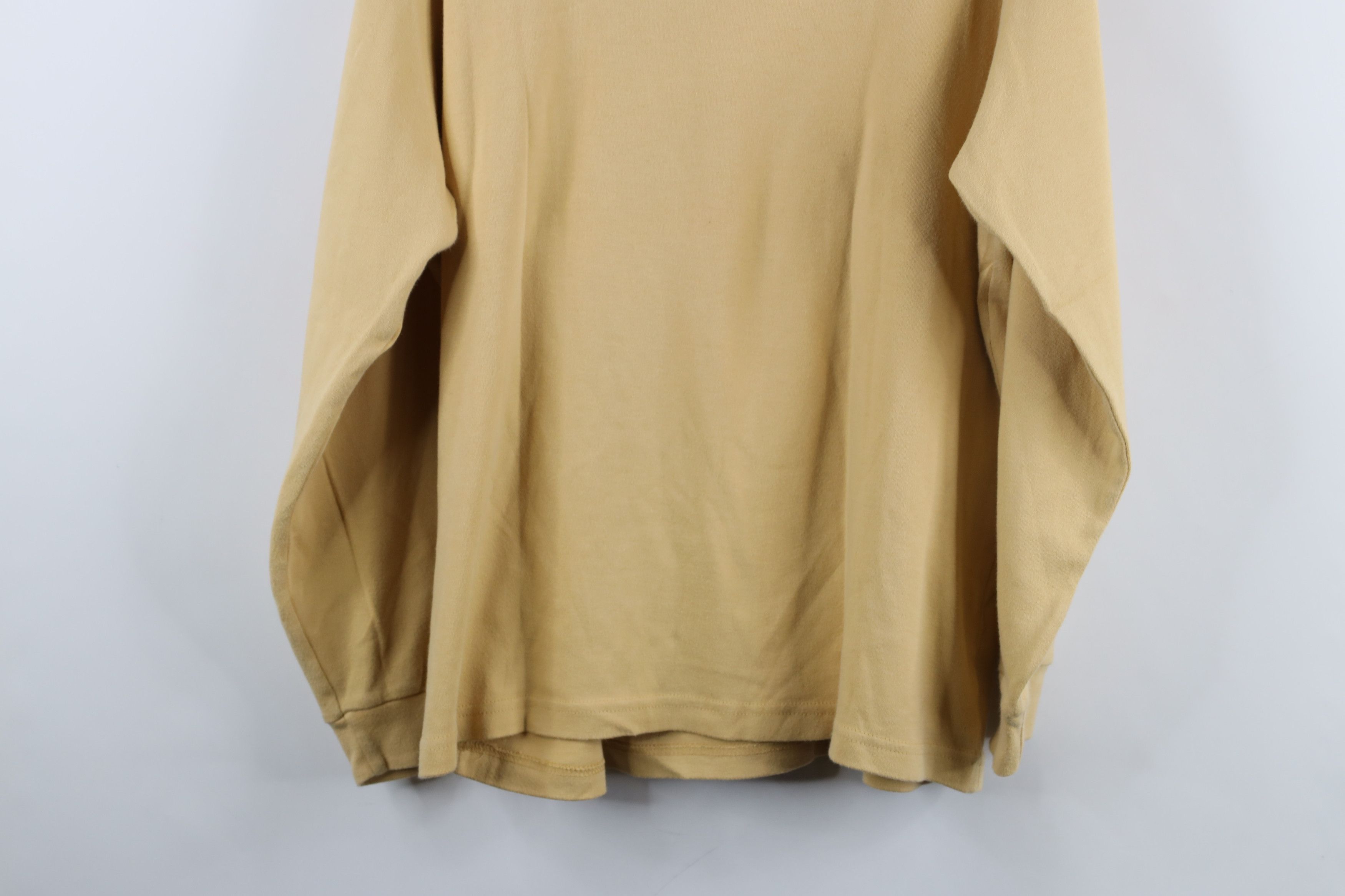 Vintage × Woolrich Woolen Mills Vintage 90s Woolrich Blank Mock Neck T-Shirt Cotton Beige Size M / US 6-8 / IT 42-44 - 13 Thumbnail
