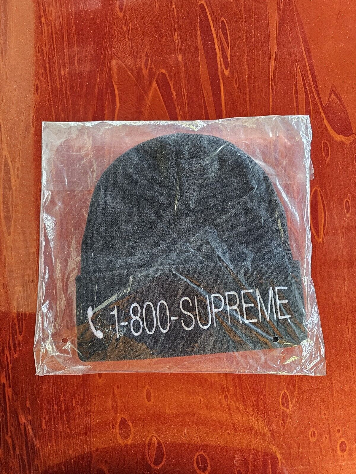 Supreme Supreme 1-800 Number Beanie in Black FW19, Deadstock Size ONE SIZE - 7 Thumbnail