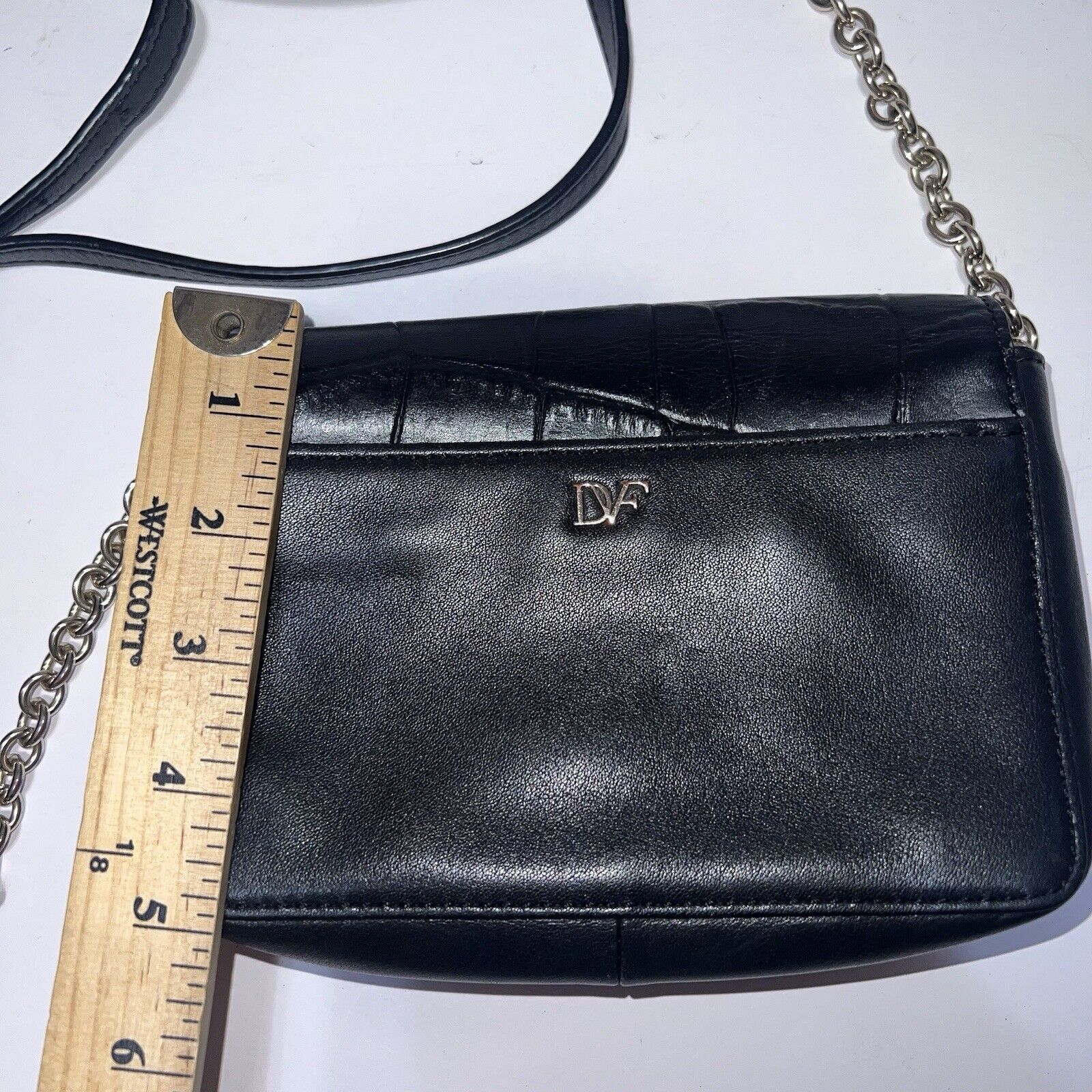 Diane von Furstenberg DVF Diane Von Furstenberg Mini Croc Embossed Leather Clutch Size ONE SIZE - 11 Thumbnail