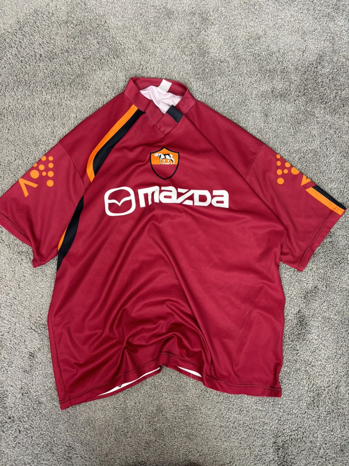 Chelsea Soccer AS Roma Italy Mazda Soccer Jersey Red Number 18 Cassano Size US L / EU 52-54 / 3 - 1 Thumbnail