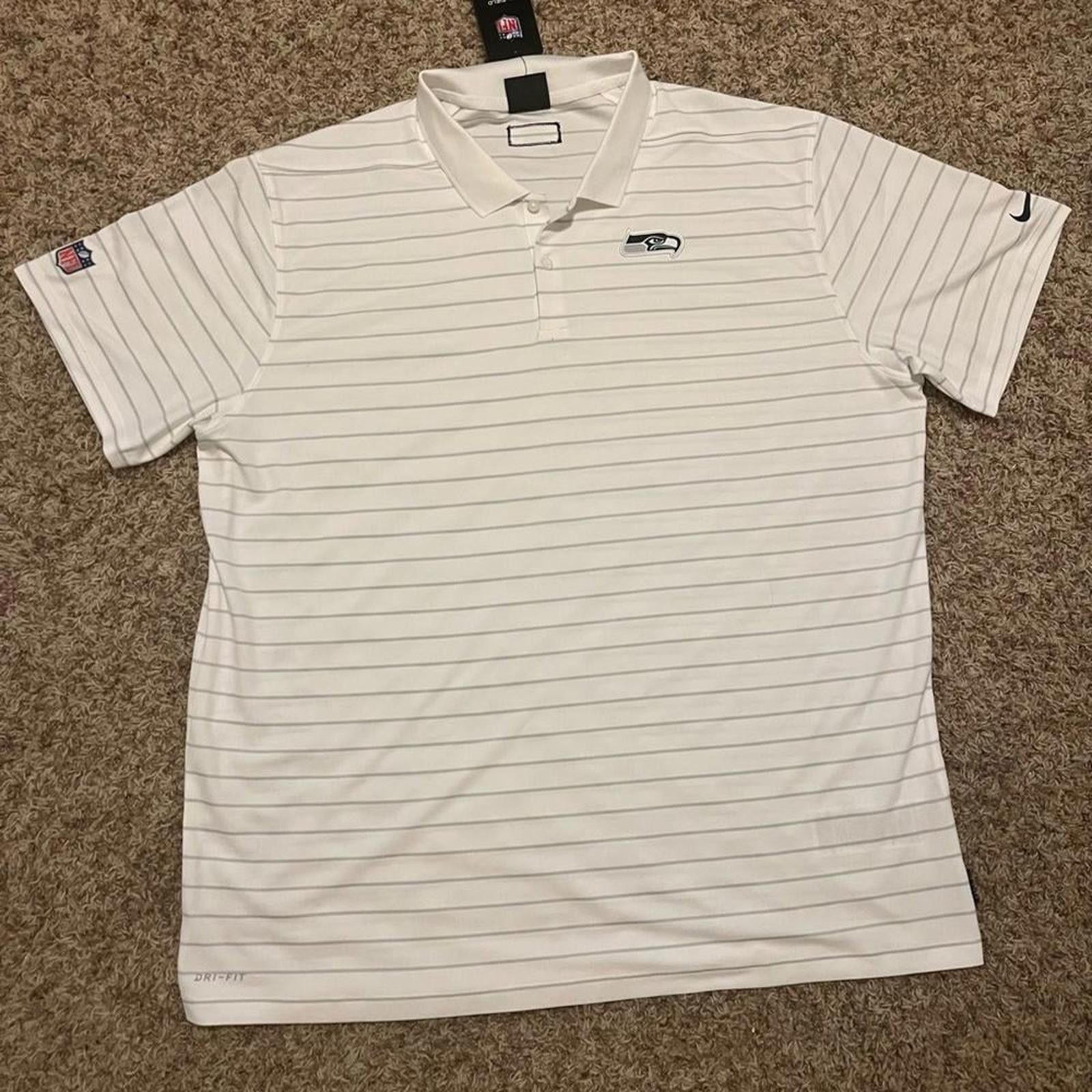 Nike Nike Men's White Seattle Seahawks Sideline Victory Coaches Performance Po Size US XXL / EU 58 / 5 - 1 Thumbnail