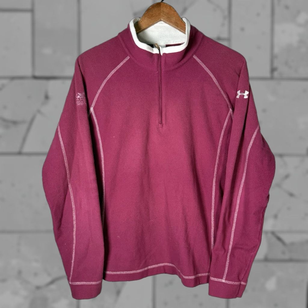 Under Armour Under Armour 100% Polyester Fleece Half Zip Pullover Womens Size XL Pink Regular Casual Activewear Pullover Zip Women Size XL / US 12-14 / IT 48-50 - 1 Thumbnail