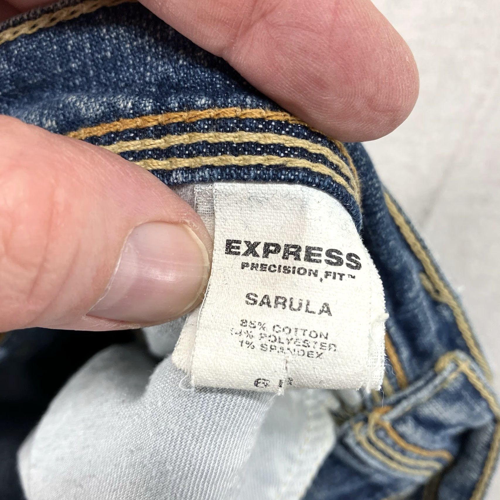 Express VINTAGE Express Jeans Flared Women 6 Regular 30x31 Blue Denim Low Slung y2k Heavy Stitch 5-Pocket Zip Growth Comfort Stretch Size 28" / US 6 / IT 42 - 5 Thumbnail