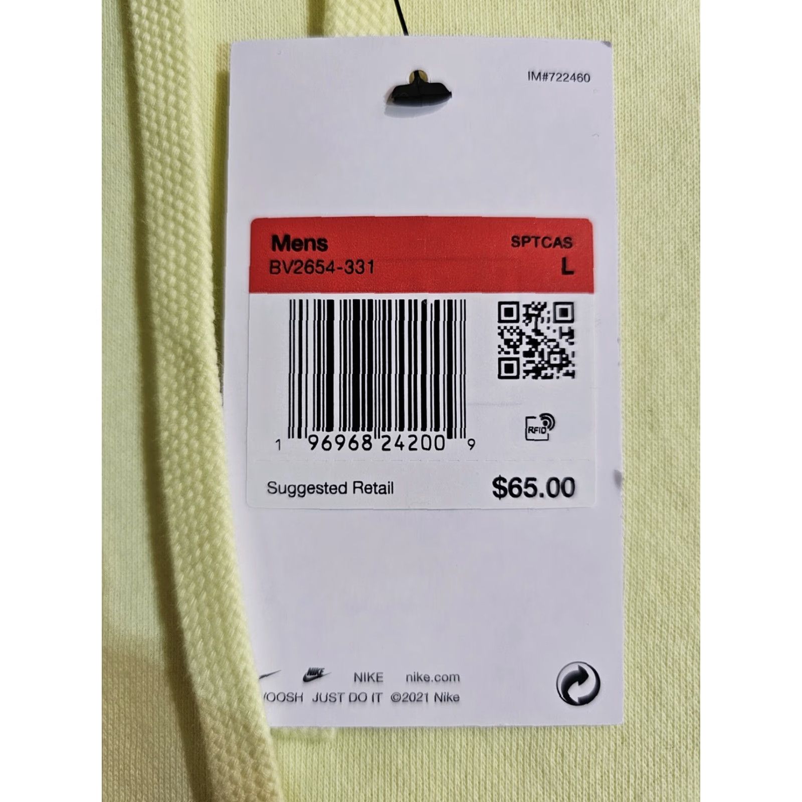 Nike VINTAGE Nike Sportswear Signature Pullover Hooded Sweatshirt Mens Size Large Yellow Size US L / EU 52-54 / 3 - 4 Thumbnail