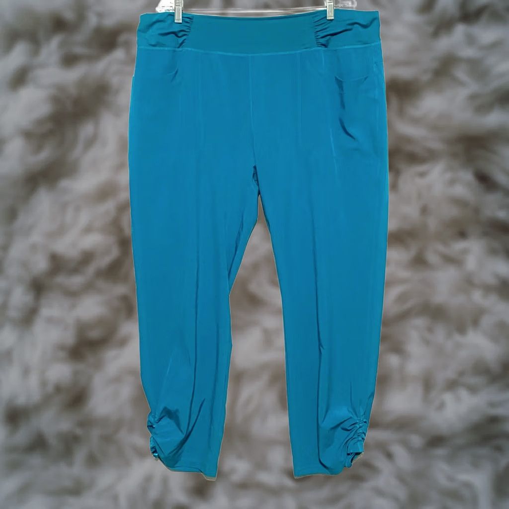 Vintage Reel Legends Pants Breezeway Ruched Ankles Pull On Pockets Quick Dry Womens XL Size 40" / US 18 - 1 Thumbnail
