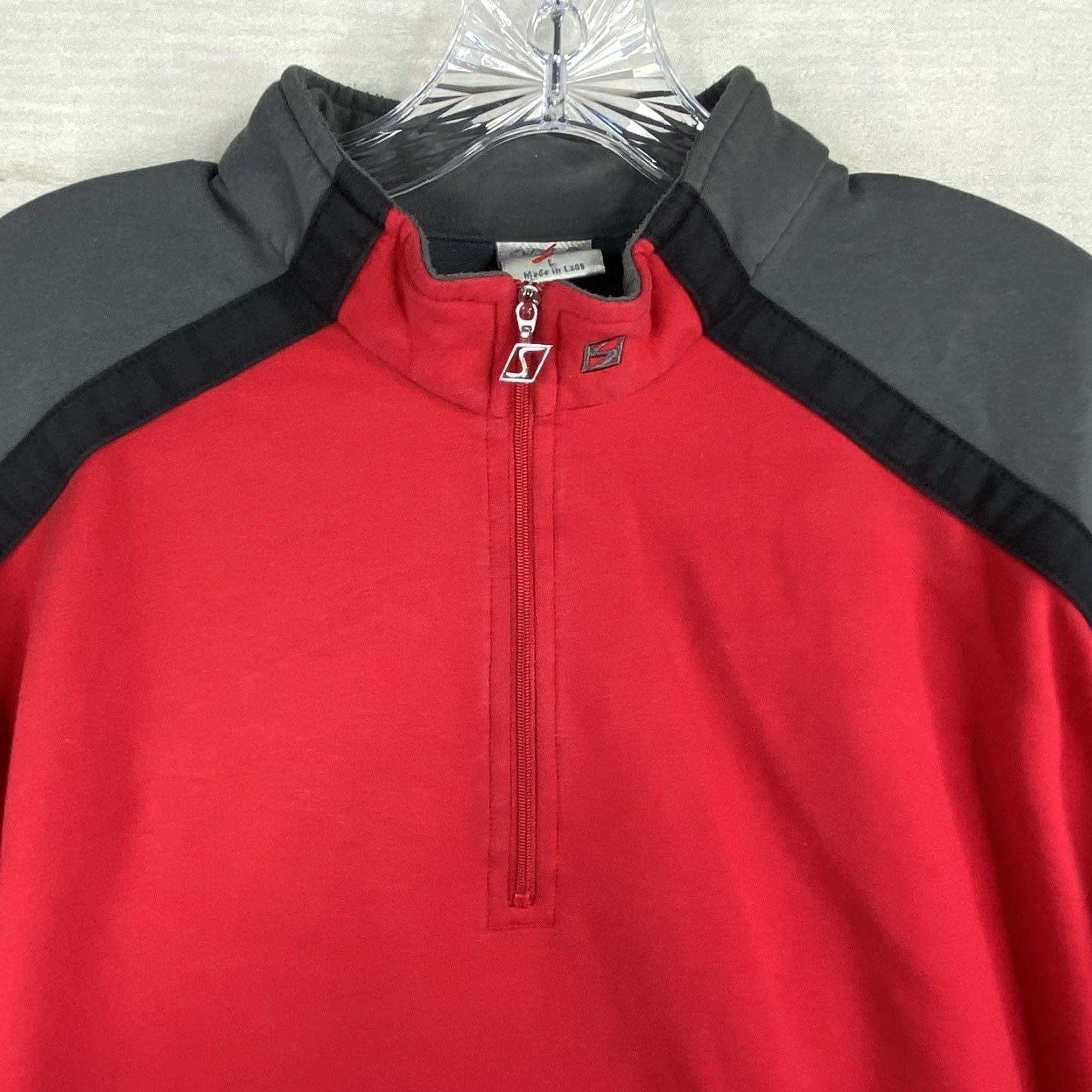 Odlo Odlo Mens Hoodie Pullover 1/4 Zip Long Sleeve Red Fleece Cotton Blend Sweatshirt L Size US L / EU 52-54 / 3 - 3 Thumbnail