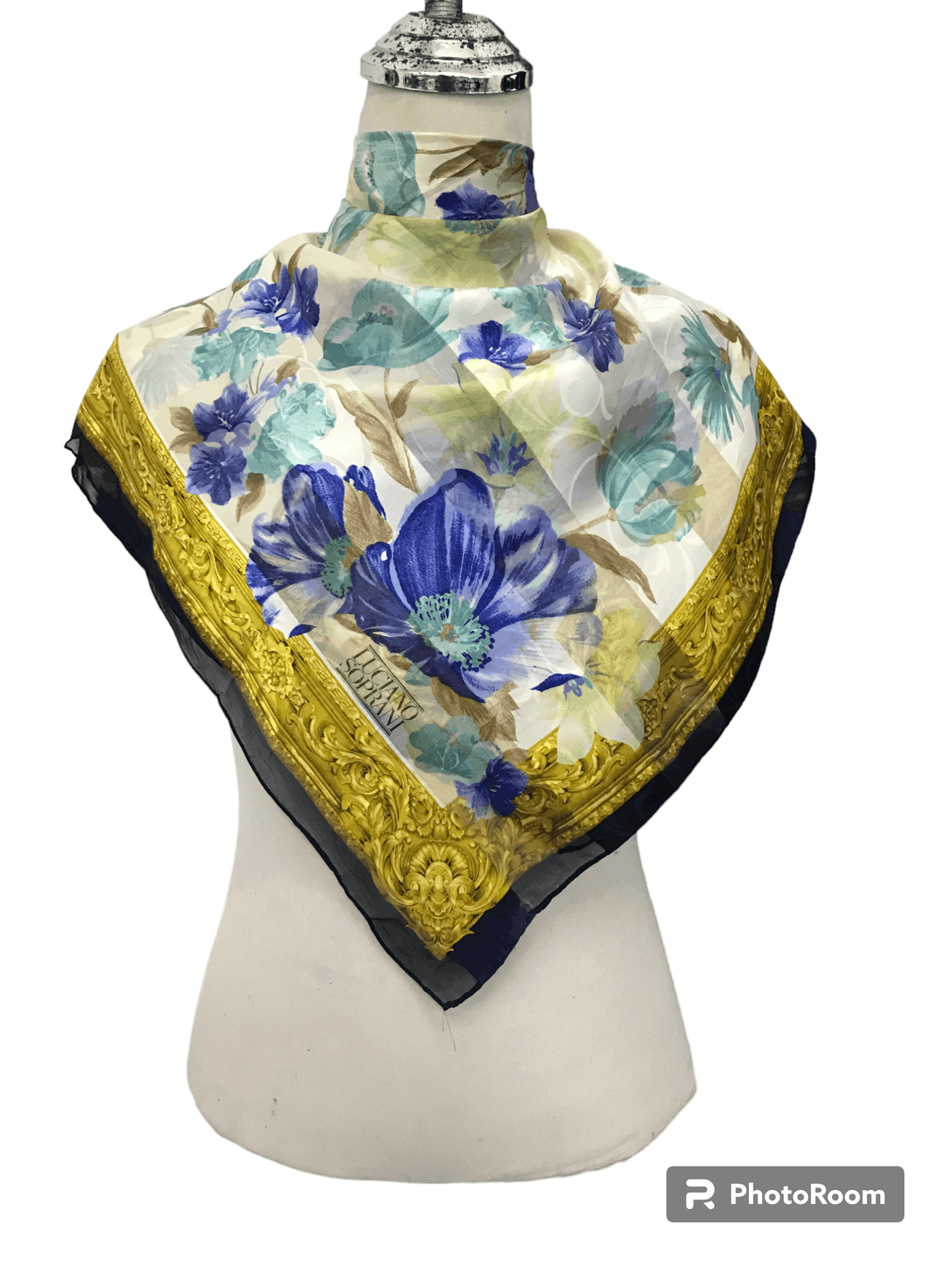 Vintage Luciano Soprani Silk Scarf Baroque M06 Size ONE SIZE - 1 Thumbnail