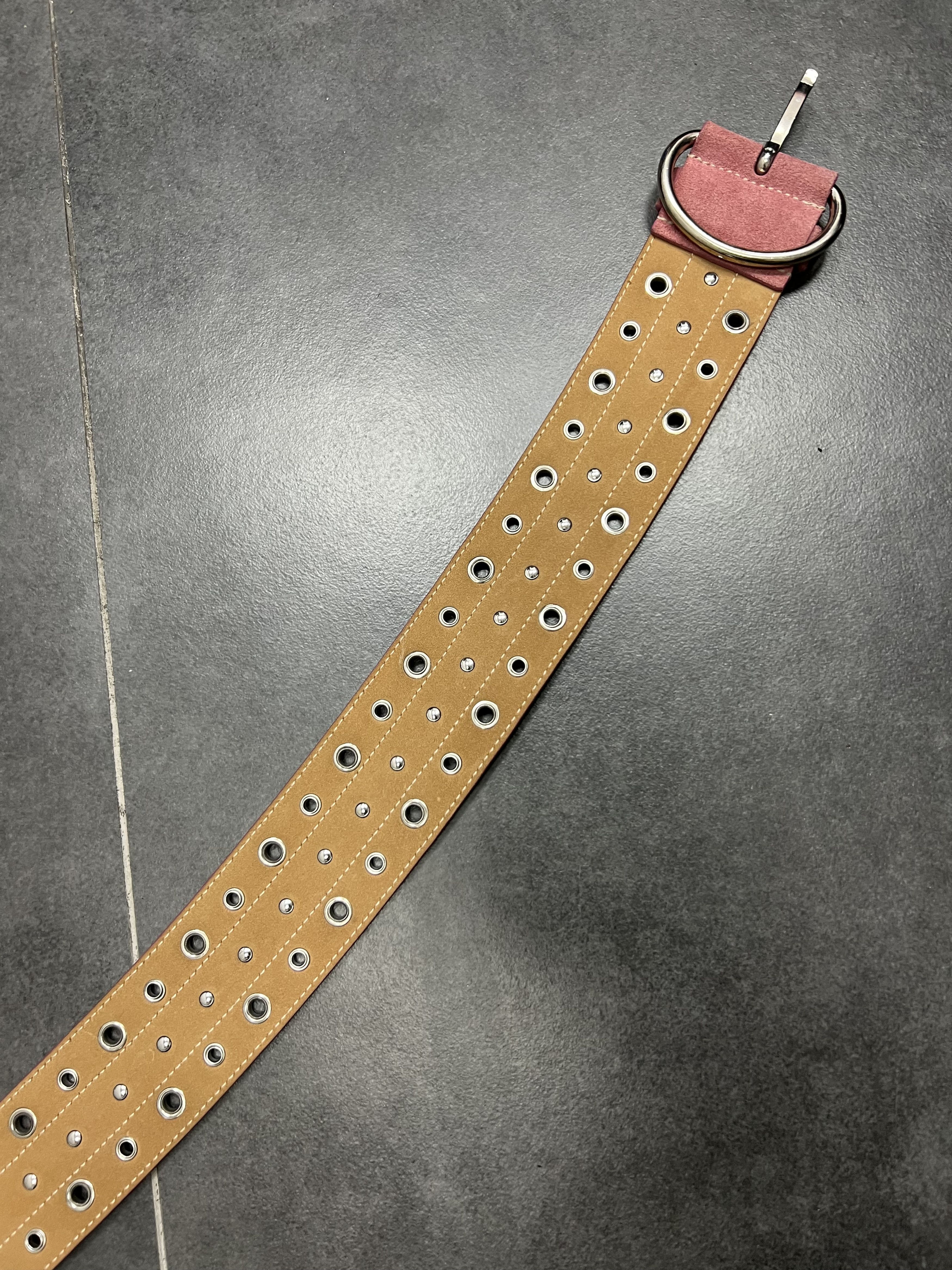 Prada Prada pink suede y2k Leather Belt Size ONE SIZE - 7 Thumbnail